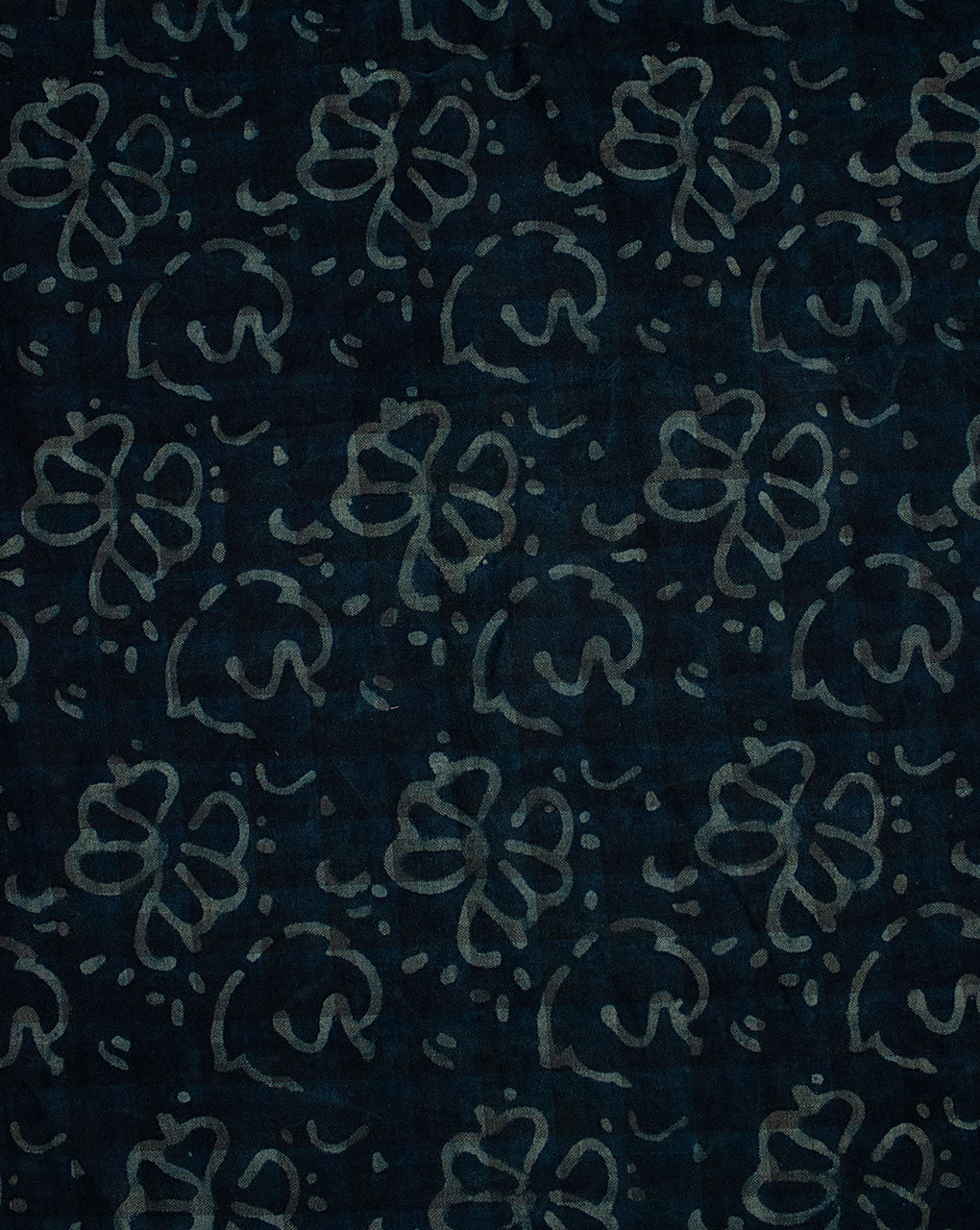 Indigo Hand Block Twill Cotton Fabric ( Width 60 Inch )
