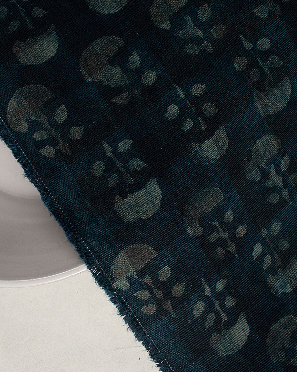 Indigo Hand Block Twill Cotton Fabric ( Width 60 Inch )