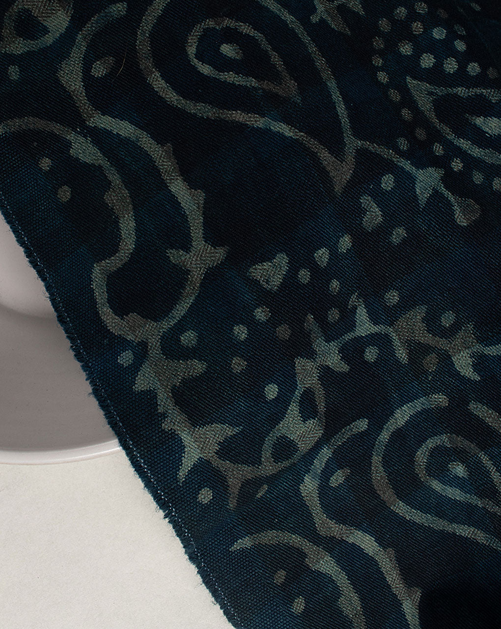 Indigo Hand Block Twill Cotton Fabric ( Width 60 Inch )