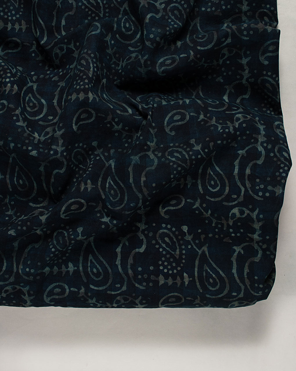 Indigo Hand Block Twill Cotton Fabric ( Width 60 Inch )