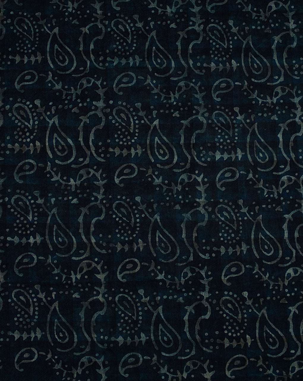 Indigo Hand Block Twill Cotton Fabric ( Width 60 Inch )