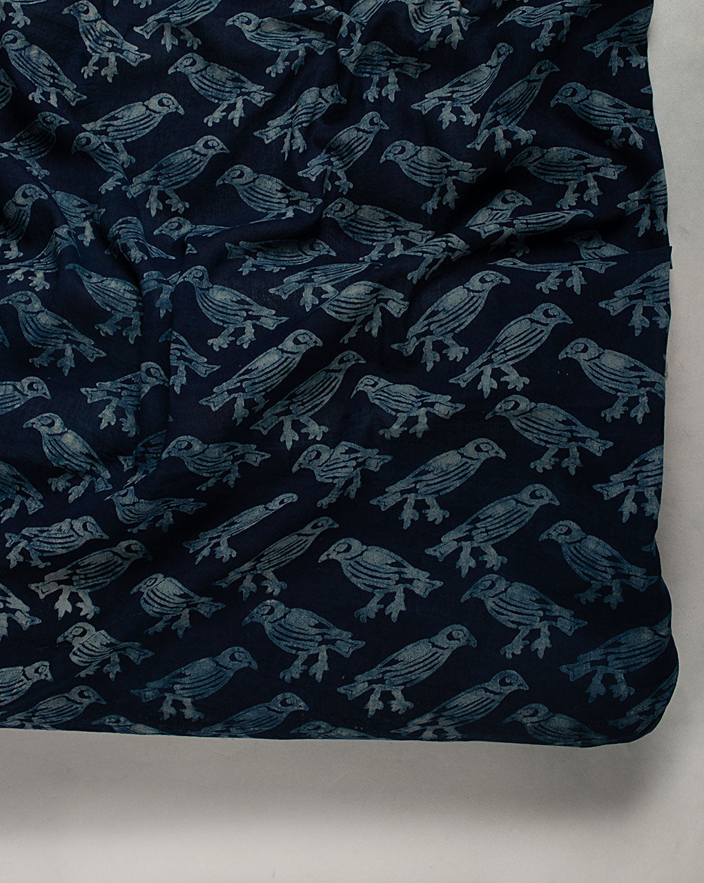 Indigo Hand Block Voile Cotton Fabric