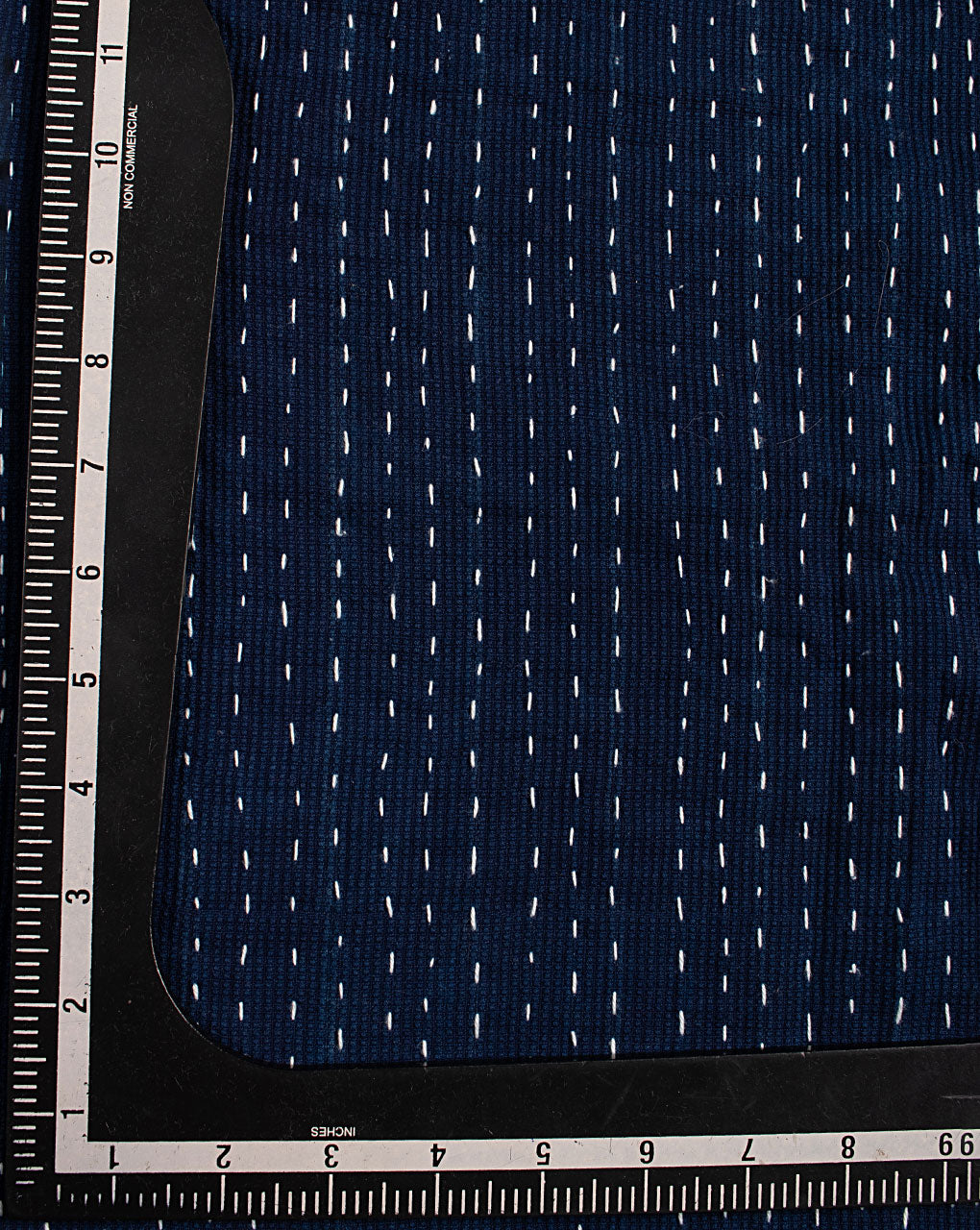 Blue Plain Hand Kantha Dobby Cotton Fabric