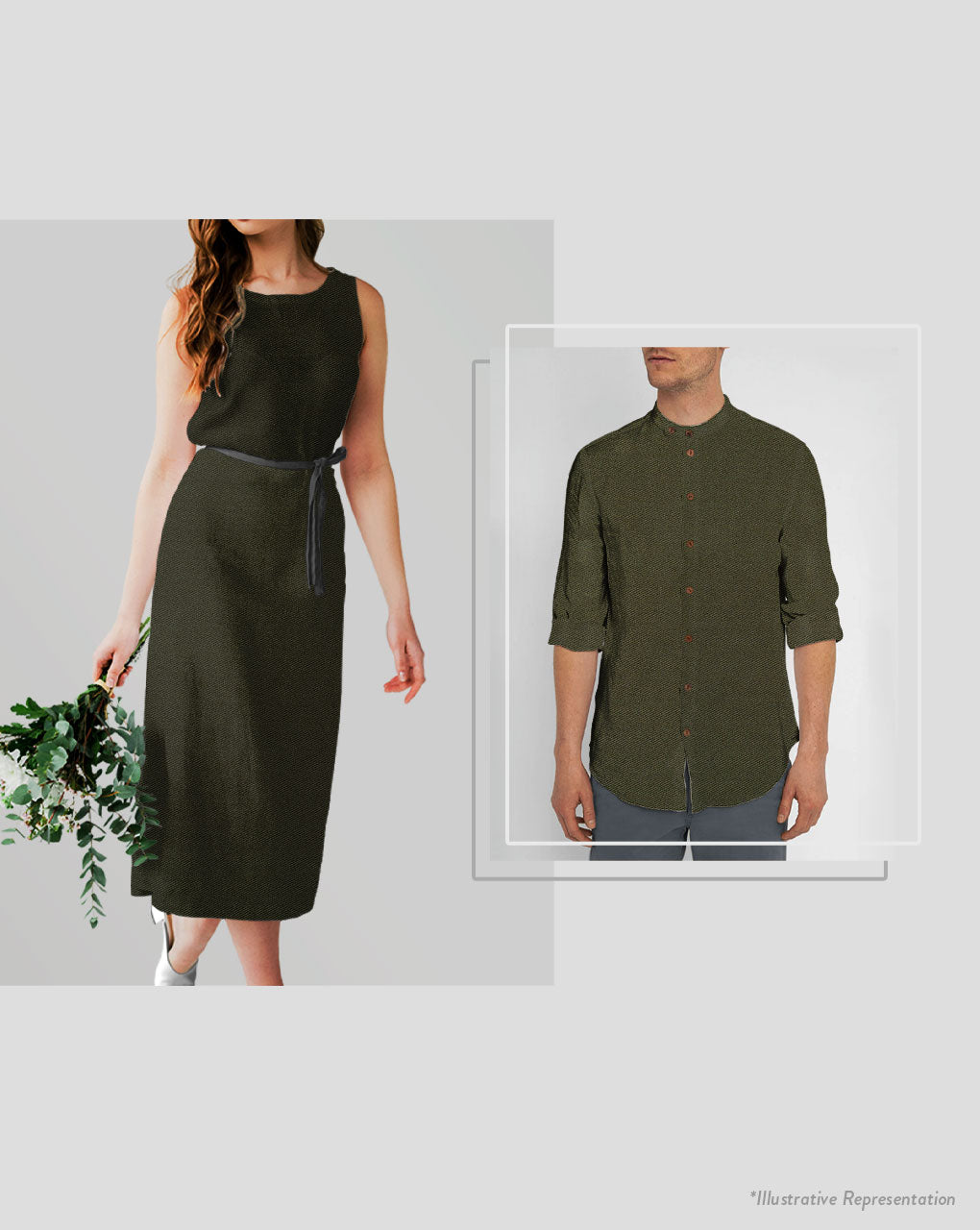 Green Plain Twill Cotton Fabric