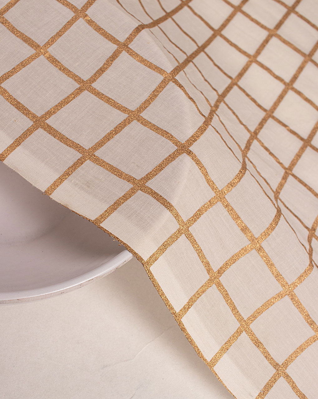 Foil Screen Print Voile Cotton Fabric