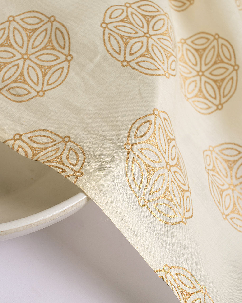 Off-White Foil Screen Print Cotton Fabric