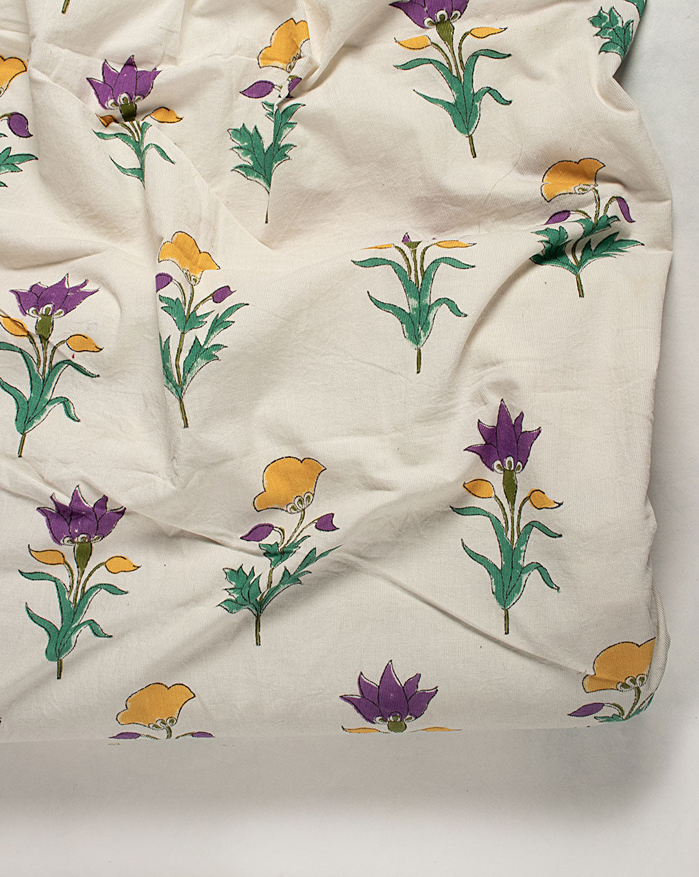 Hand Block Print Cotton Corduroy Fabric (24 Wales)