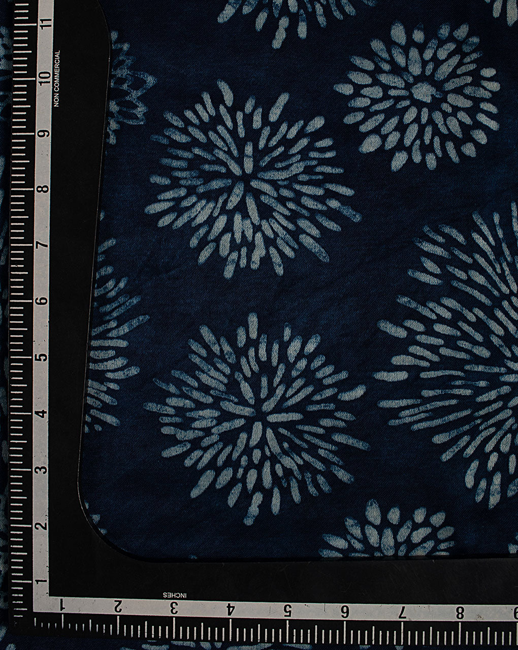 Indigo Hand Block Mashru Silk Fabric