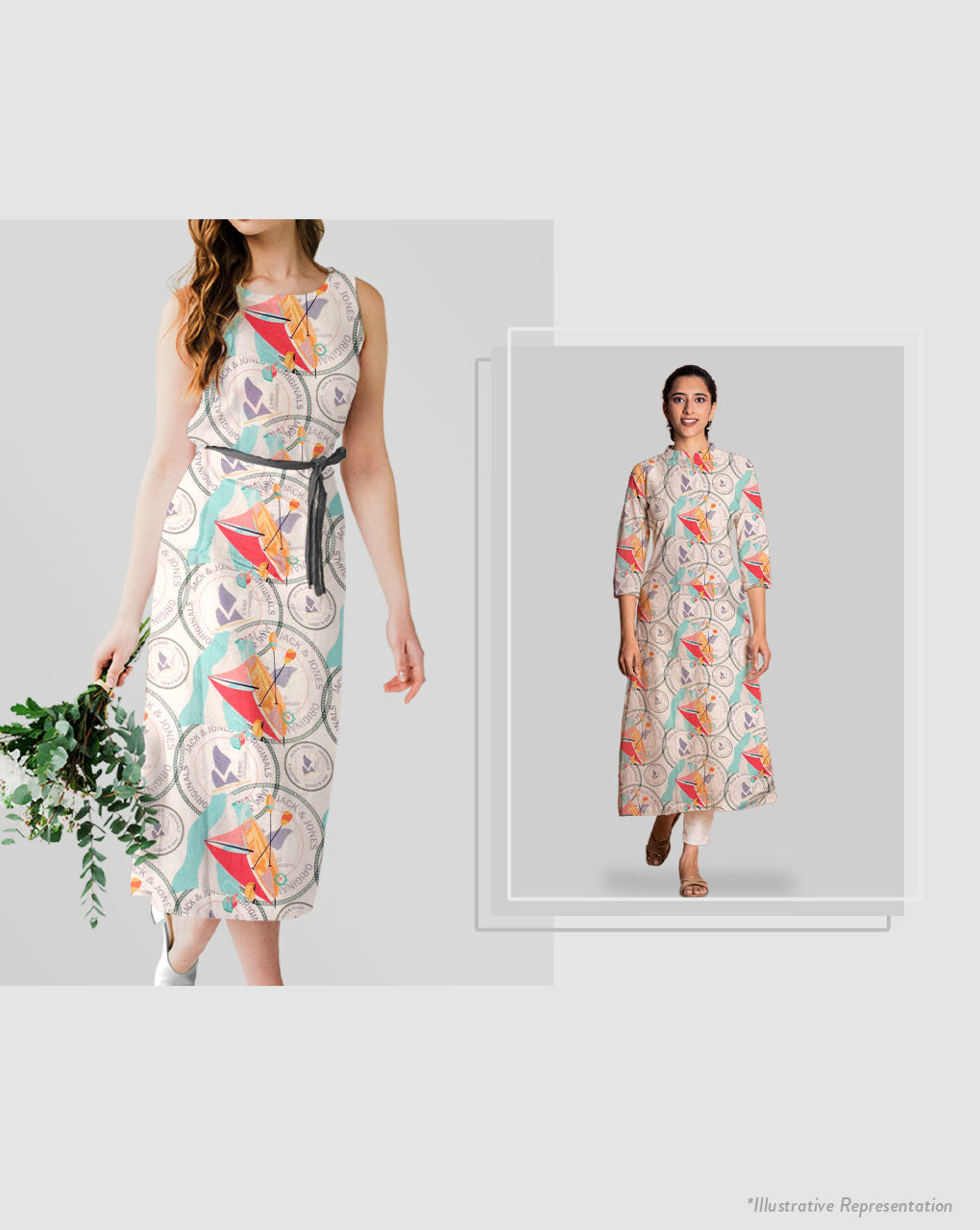 Digital Print Birla Rayon Fabric