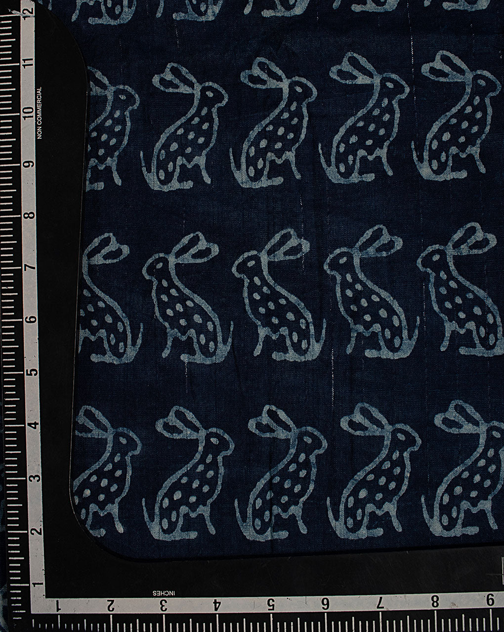 Indigo Hand Block Lurex Rayon Fabric