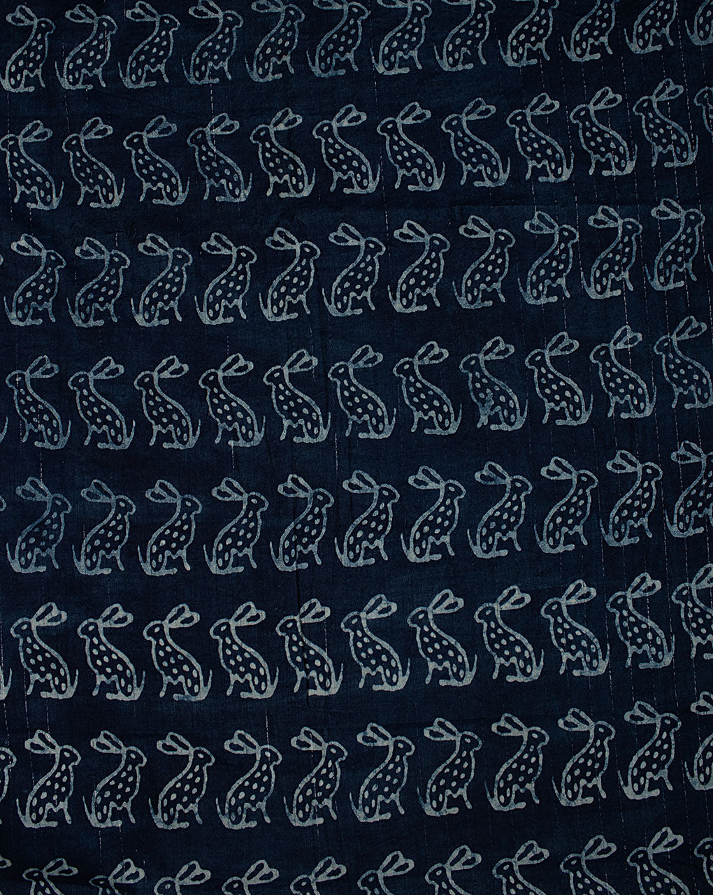 Indigo Hand Block Lurex Rayon Fabric
