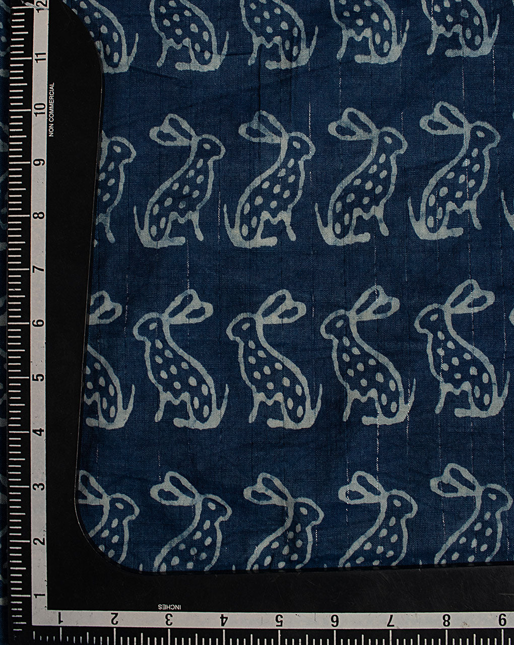 Indigo Hand Block Lurex Rayon Fabric