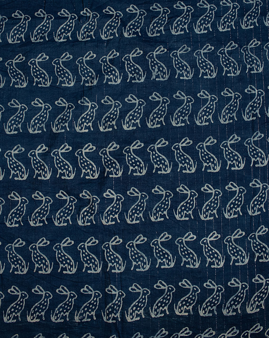 Indigo Hand Block Lurex Rayon Fabric