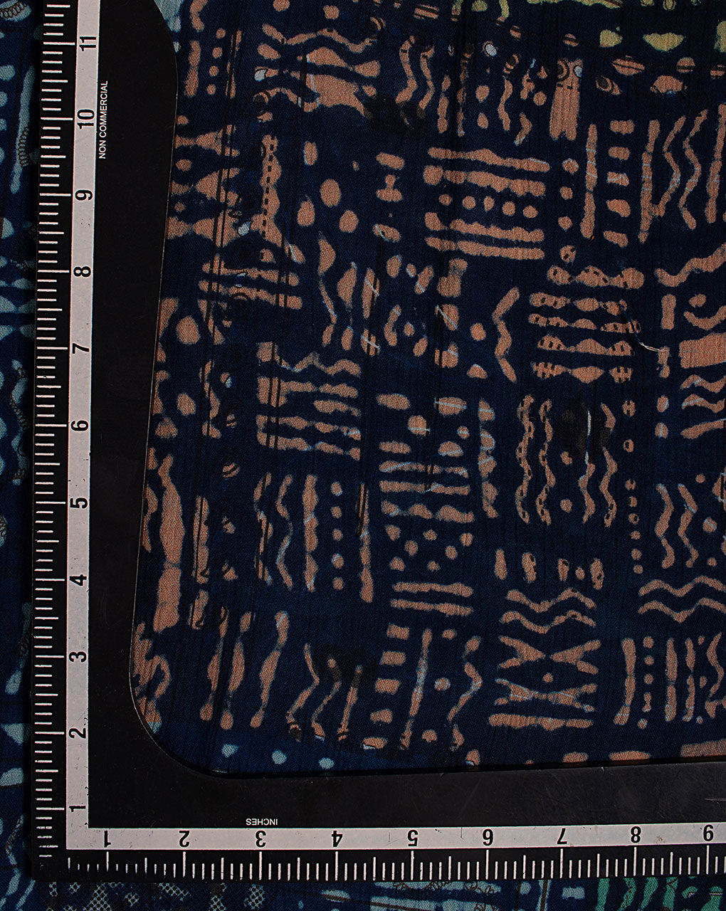 Indigo Hand Block Rayon Crepe Fabric