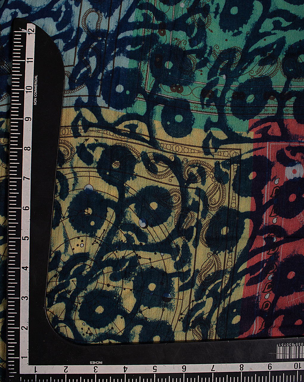 Indigo Hand Block Rayon Crepe Fabric