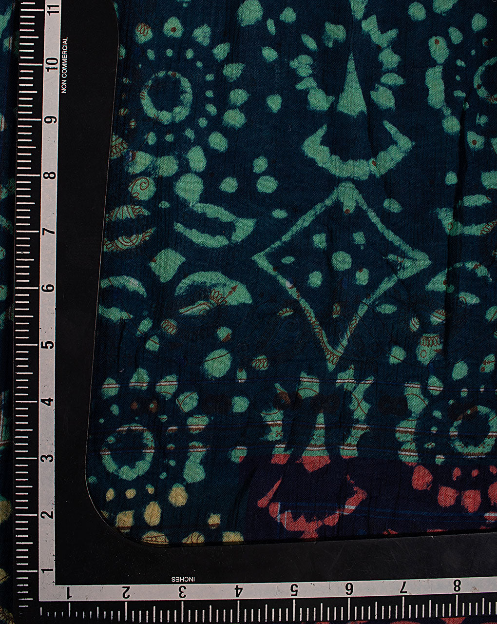 Indigo Hand Block Rayon Crepe Fabric
