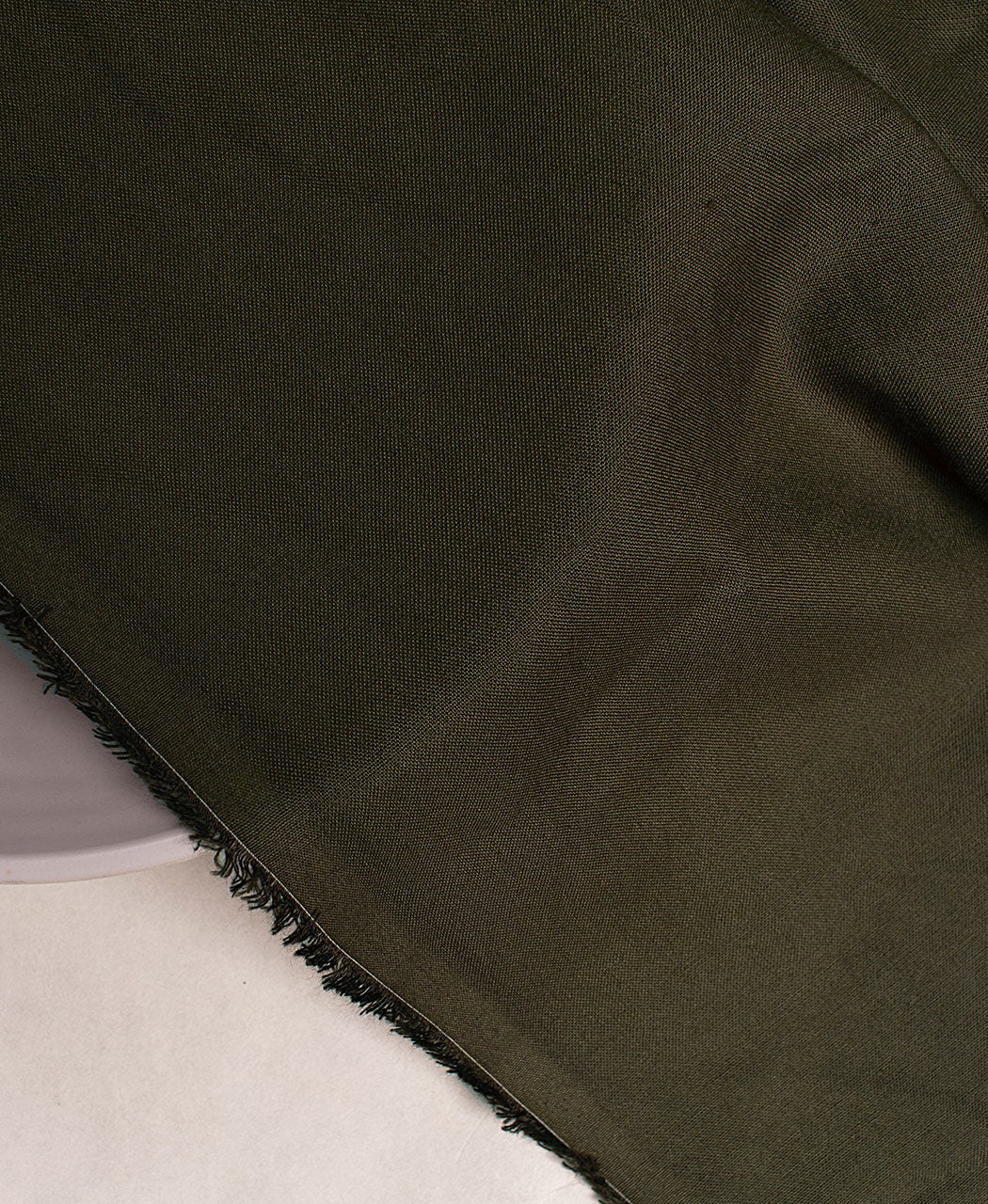 Olive Green Plain Birla Rayon Fabric ( Width 40 Inch )