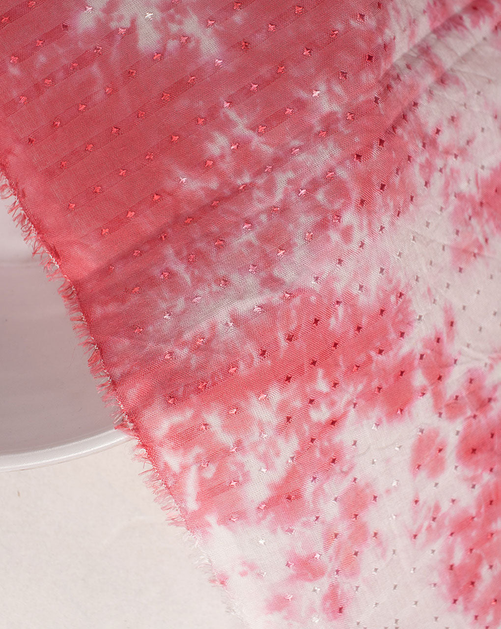 ( Pre Cut 1.5 MTR ) Tie & Dye Dobby Rayon Fabric