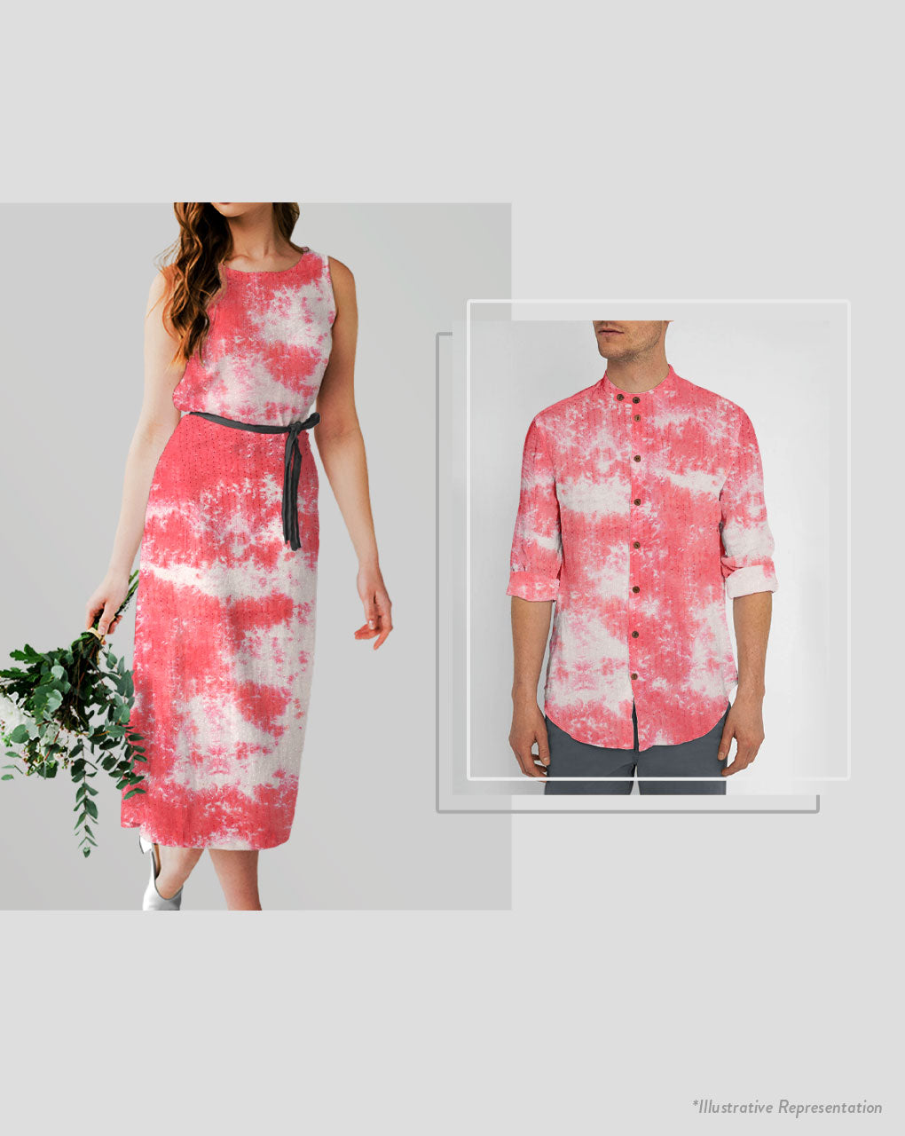 ( Pre Cut 1.5 MTR ) Tie & Dye Dobby Rayon Fabric