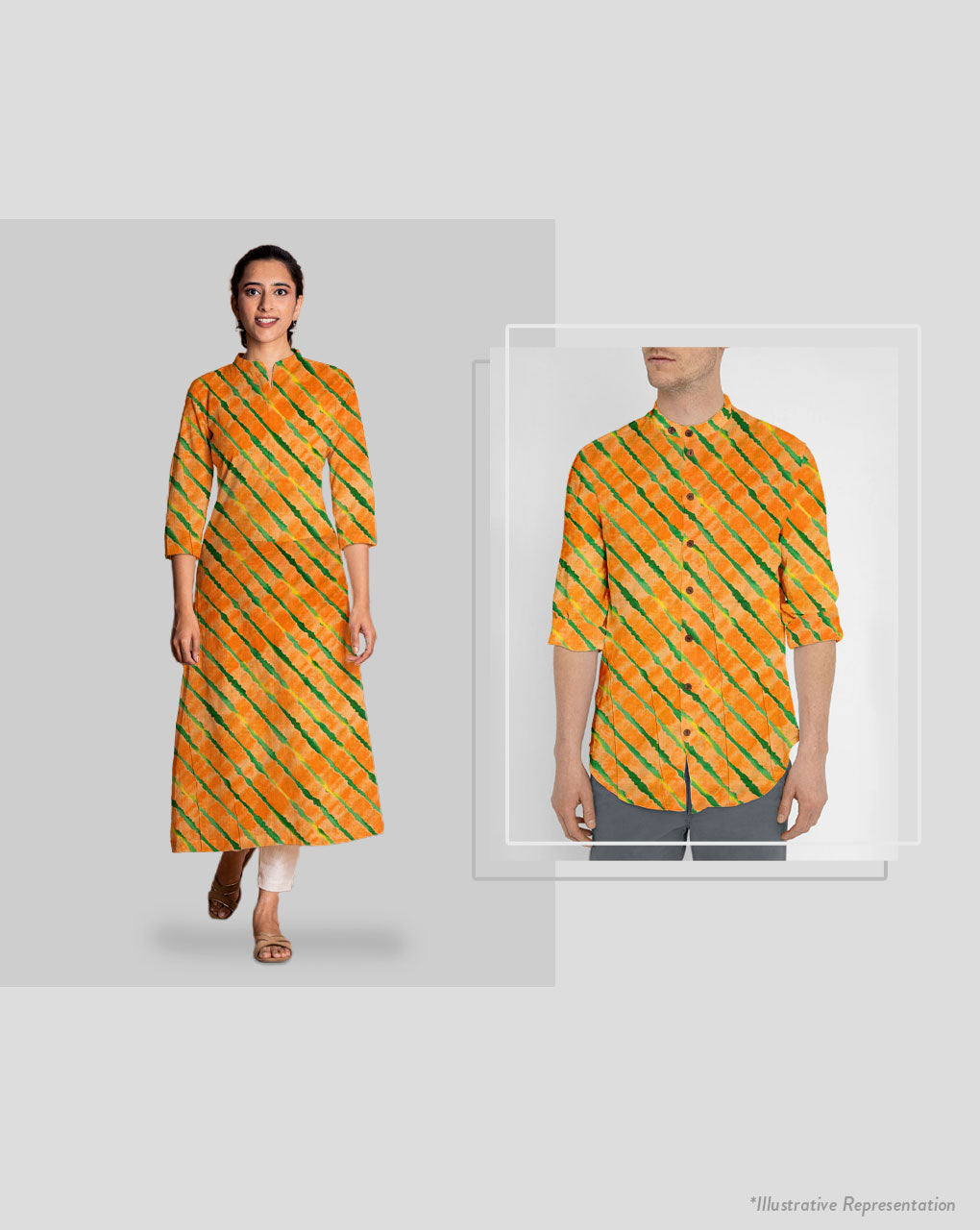 Leheriya Screen Print Slub Cotton Fabric