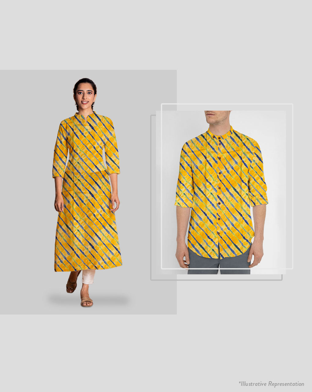 Leheriya Screen Print Slub Cotton Fabric