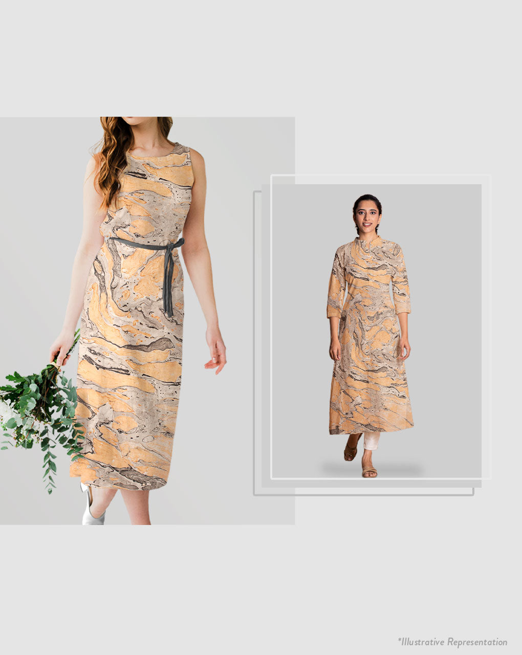 Marble Print Twill Tencel Fabric ( Width 60 Inch )