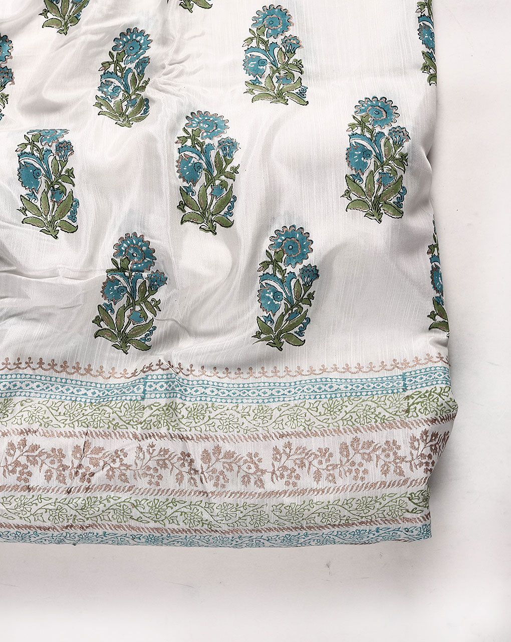 Hand Block Viscose Slub Fabric ( Stock :- 112 Meter )