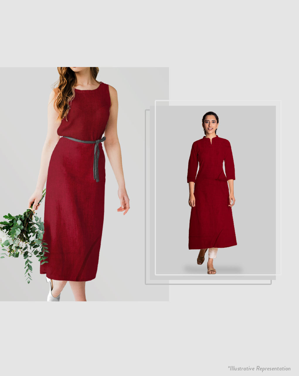 Maroon Plain Viscose Fabric