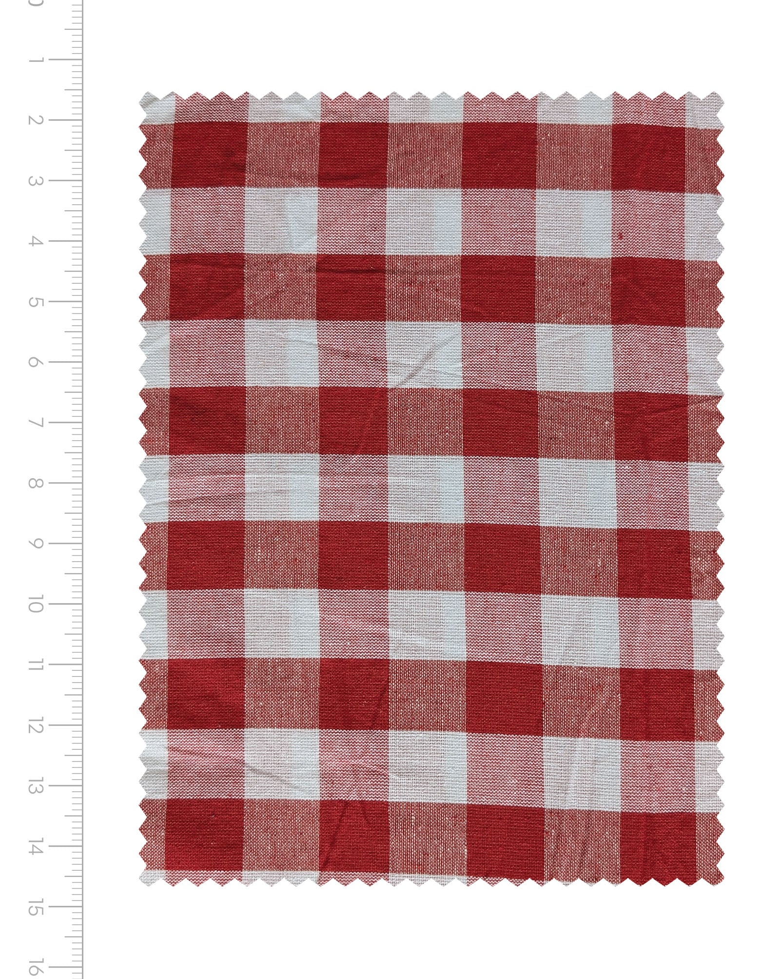 Red Checks Blended Cotton Yarn Dyed Fabric