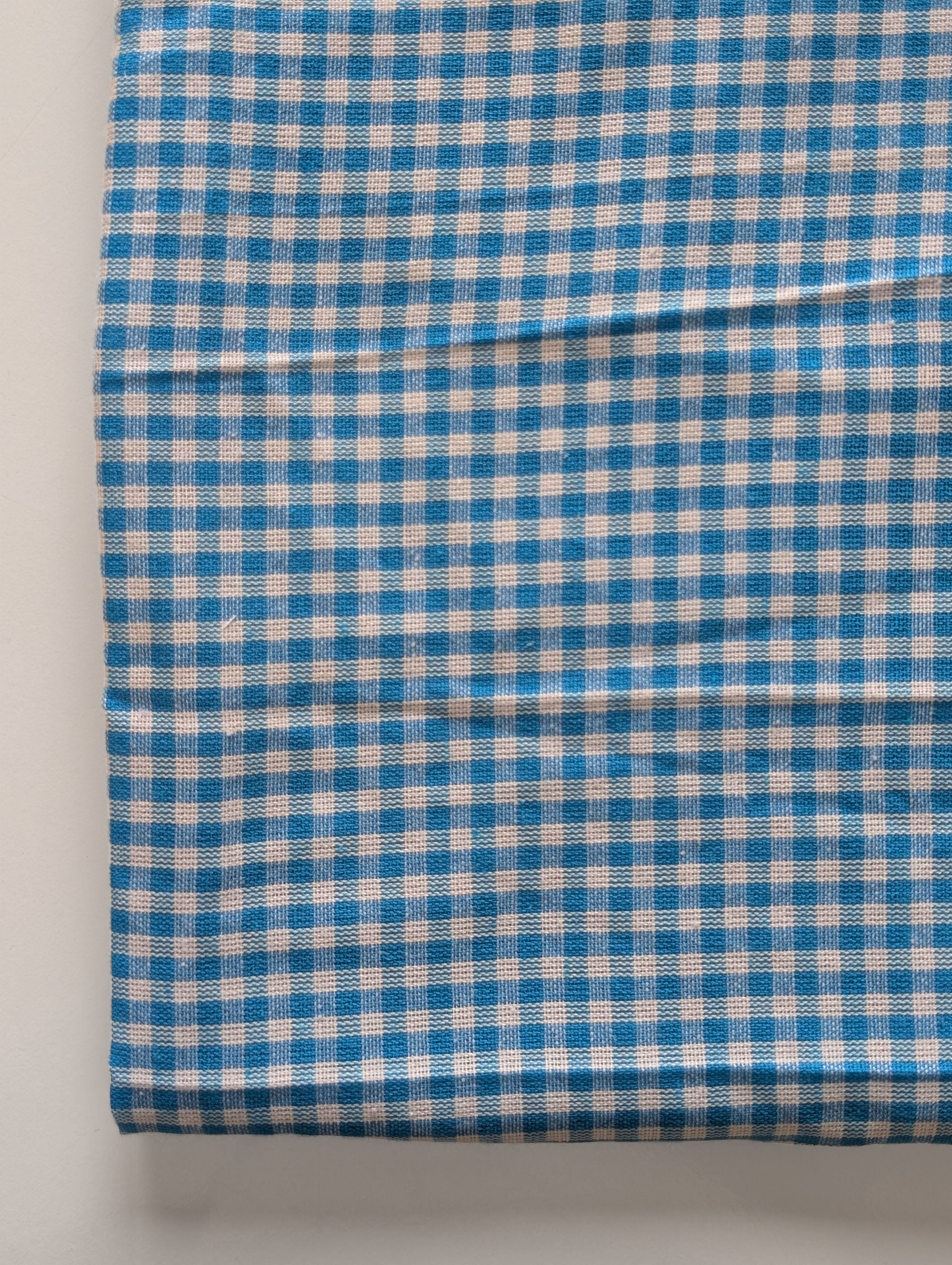 Blue Ckecks Blended Cotton Yarn Dyed Fabric 60"