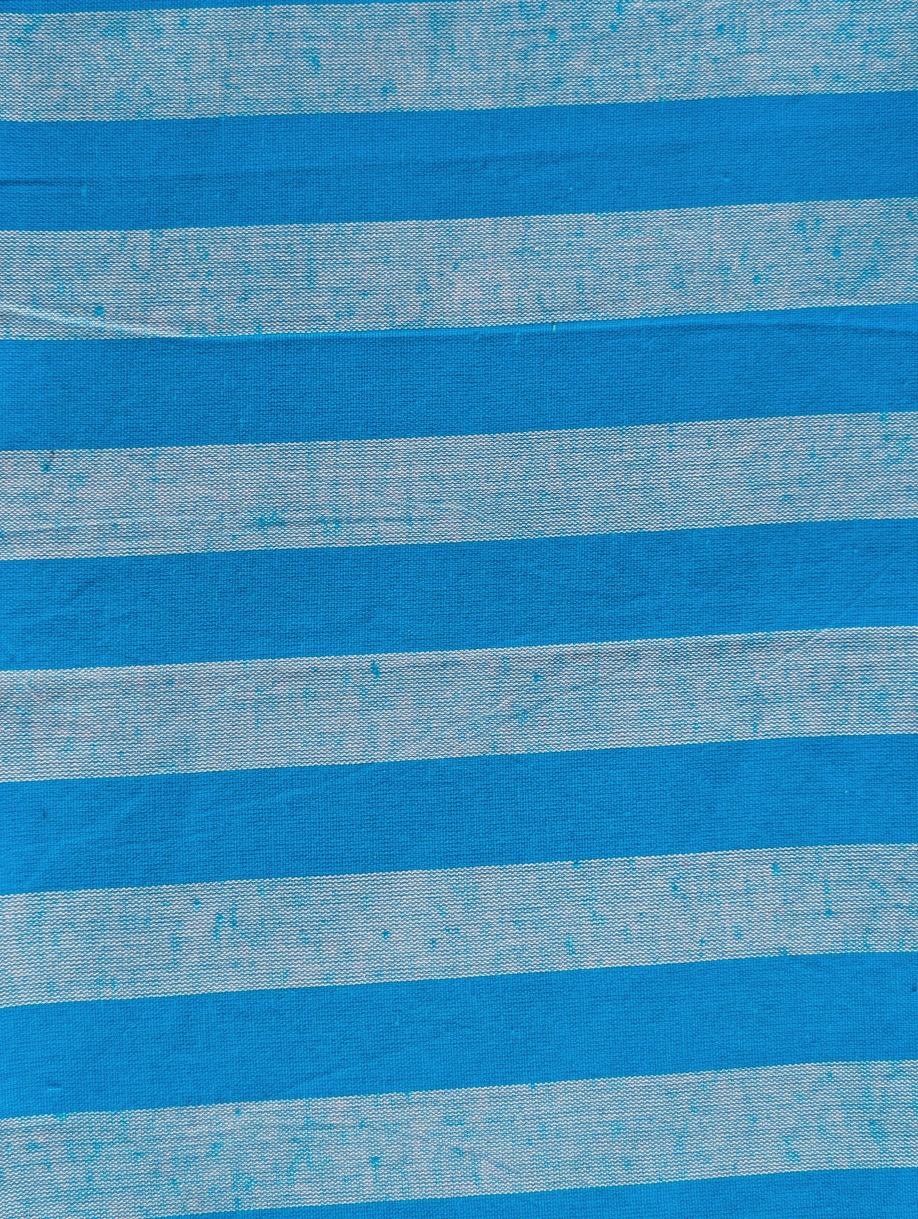 Turquoise Stripes Blended Cotton Yarn Dyed Fabric