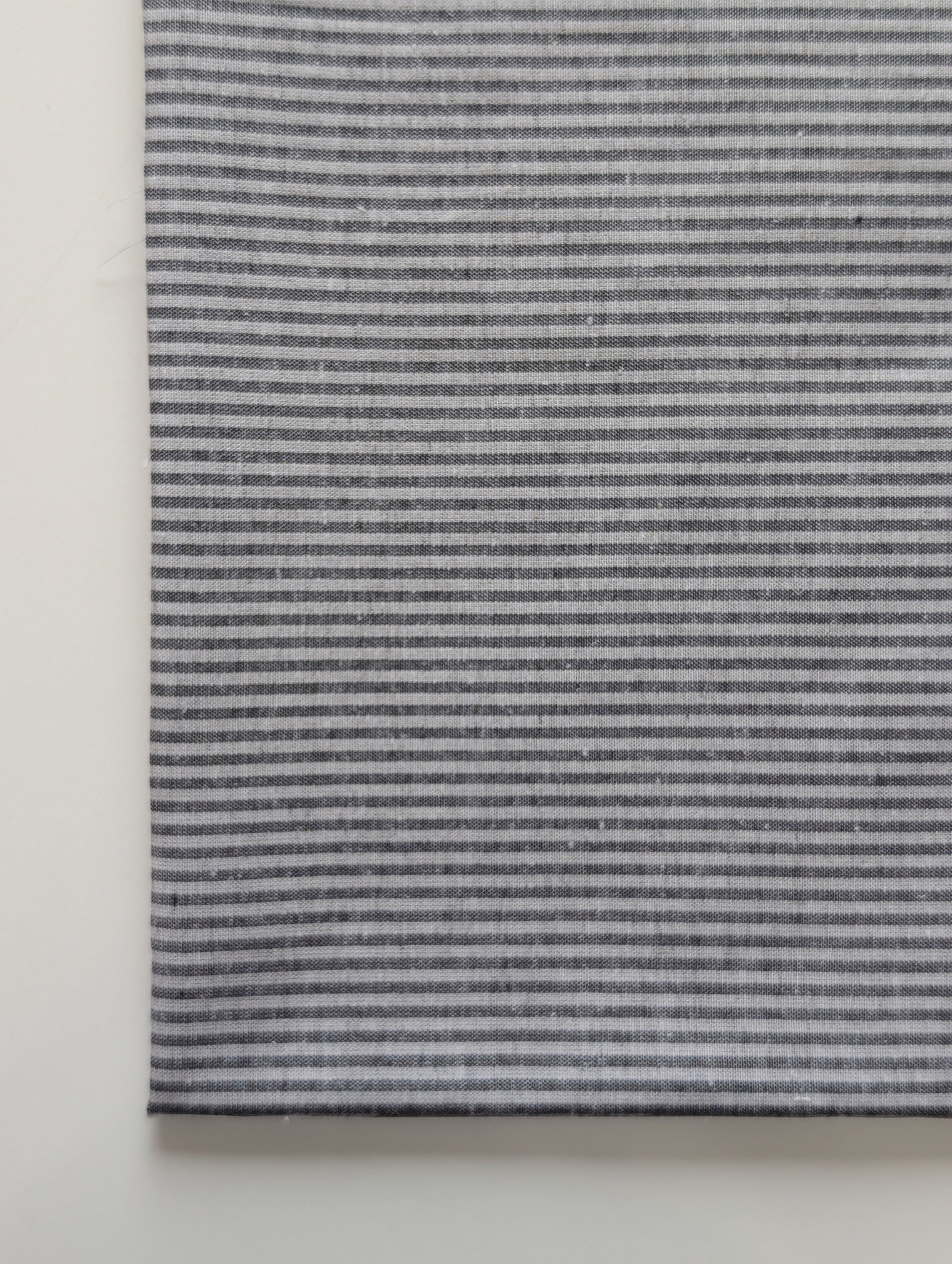Black Stripes Blended Cotton Yarn Dyed Fabric
