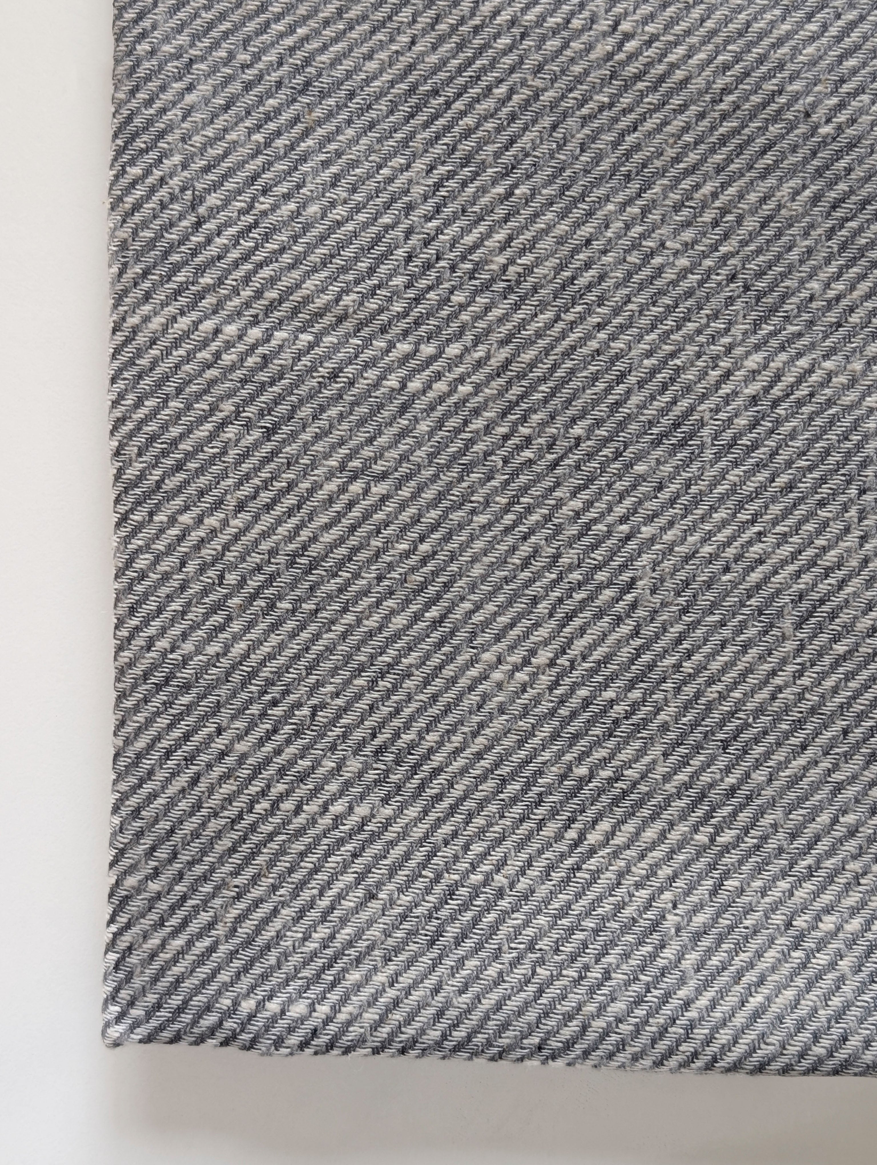 Grey Stripes Loom Textured Blended Cotton Yarn Dyed Fabric 58"