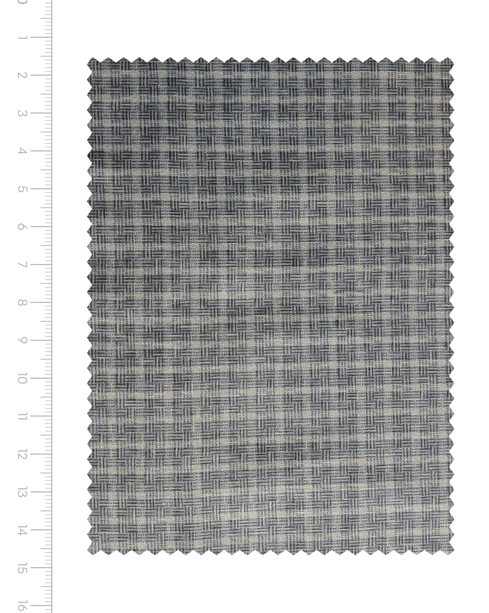 Grey Checks Loom Textured Blended Cotton Yarn Dyed Fabric 56"