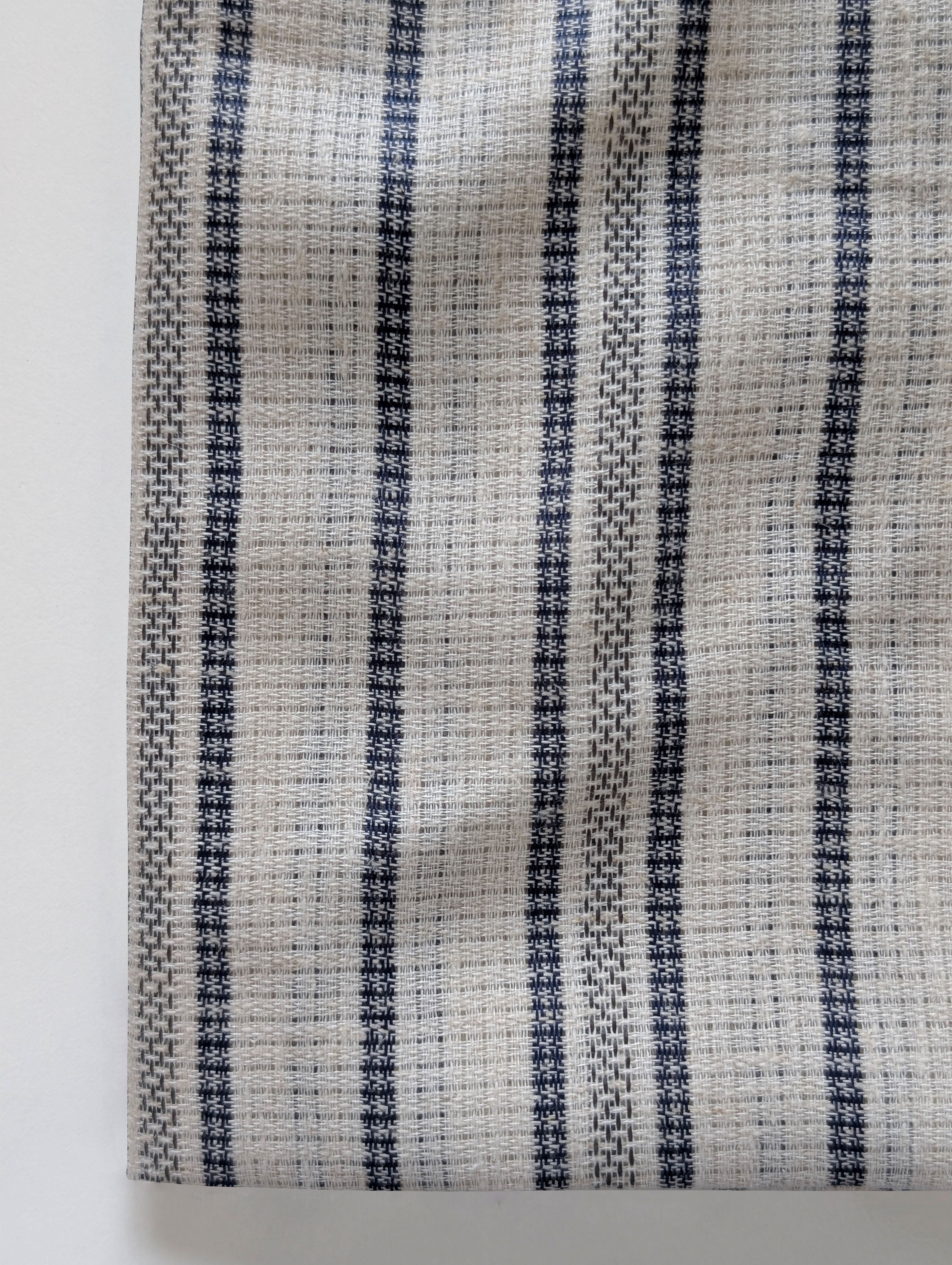 Off-White Stripes Loom Textured Blended Cotton Yarn Dyed Fabric 56"