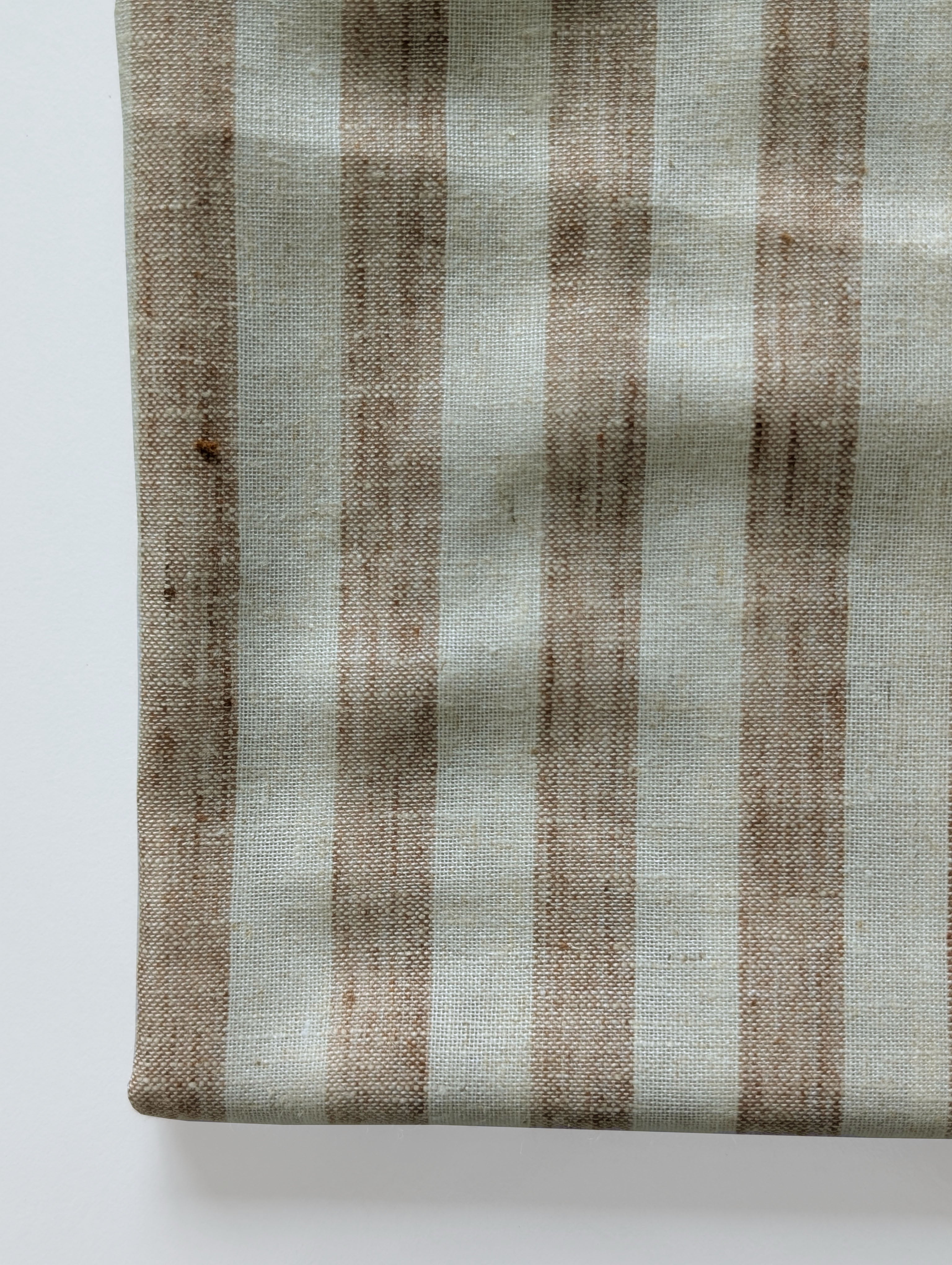 Brown Stripes Loom Textured Blended Cotton Yarn Dyed Fabric 58"