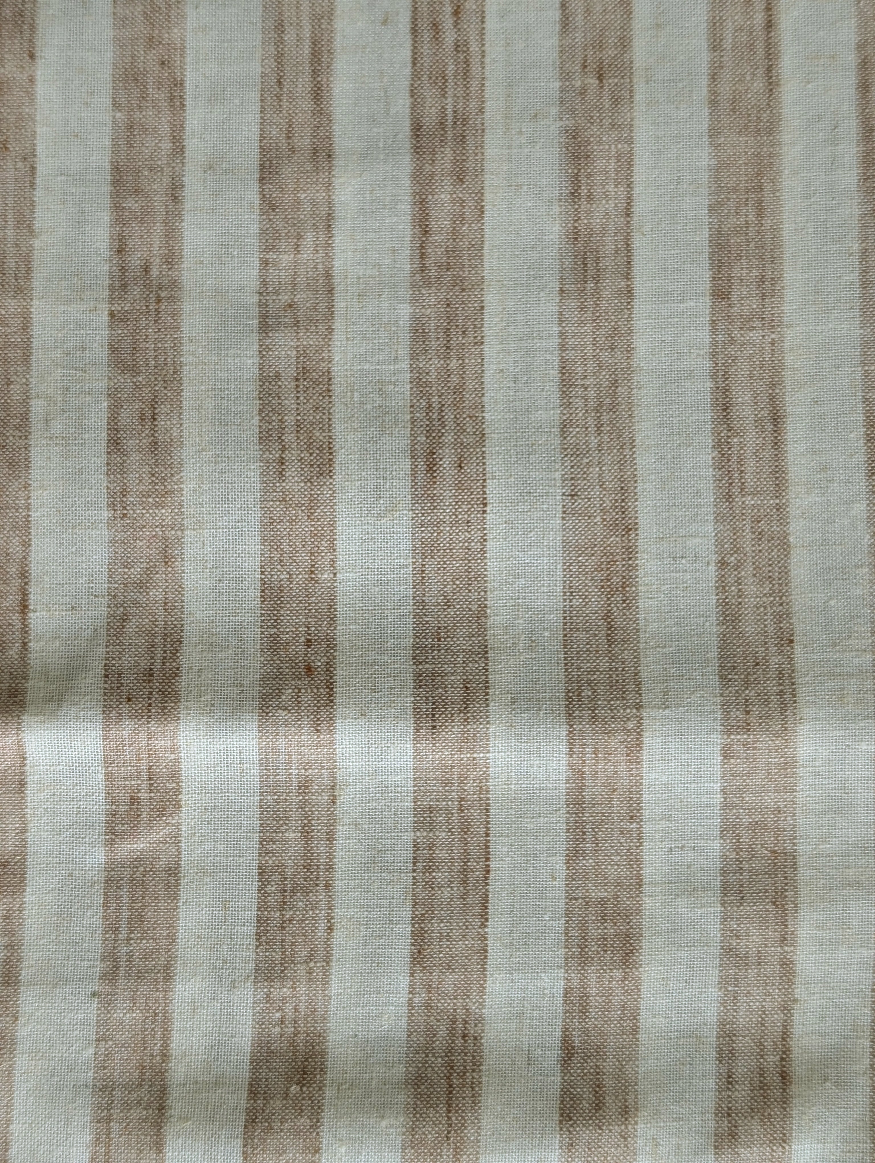 Brown Stripes Loom Textured Blended Cotton Yarn Dyed Fabric 58"