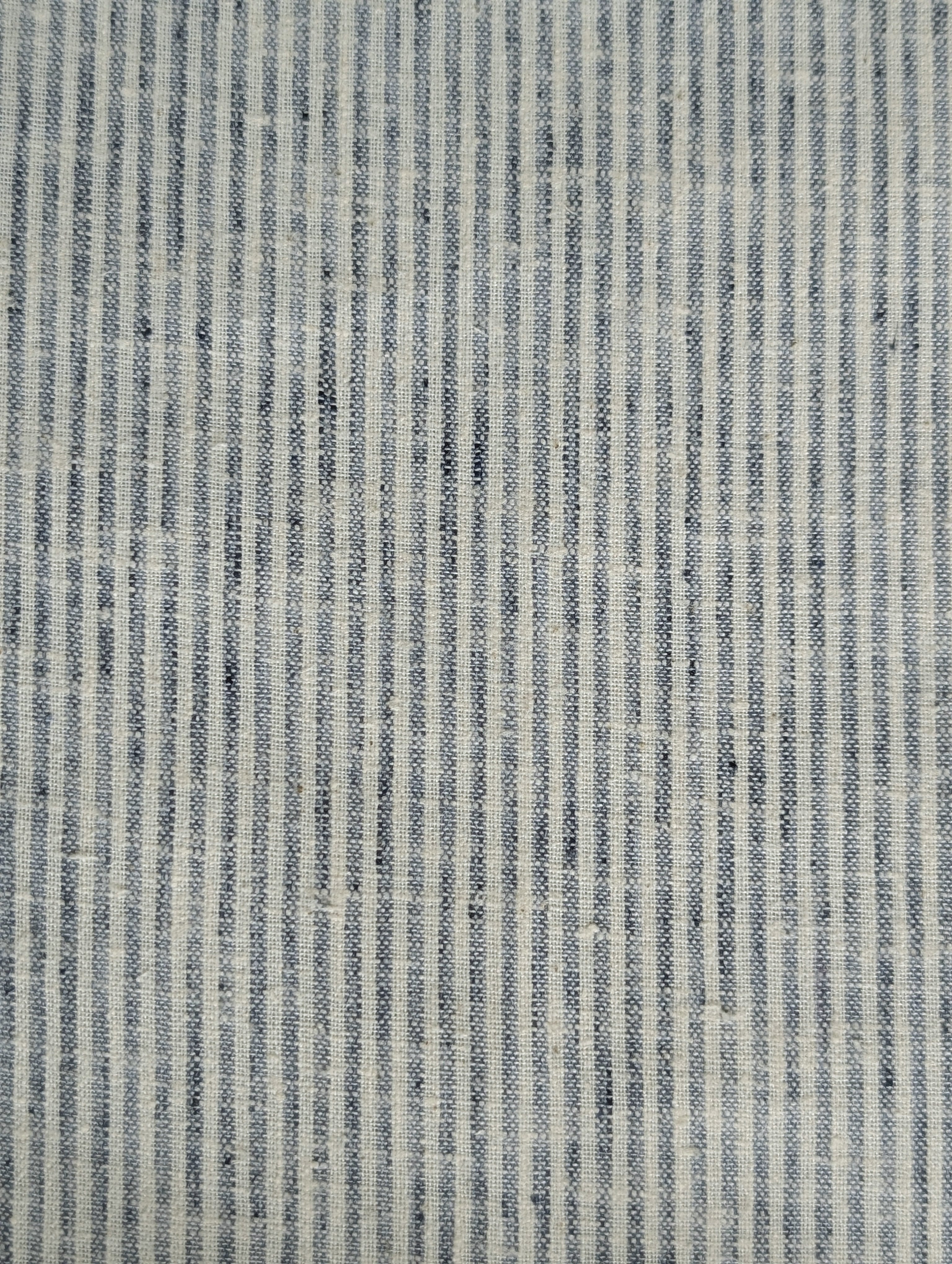 Grey Stripes Loom Textured Blended Cotton Yarn Dyed Fabric 54"