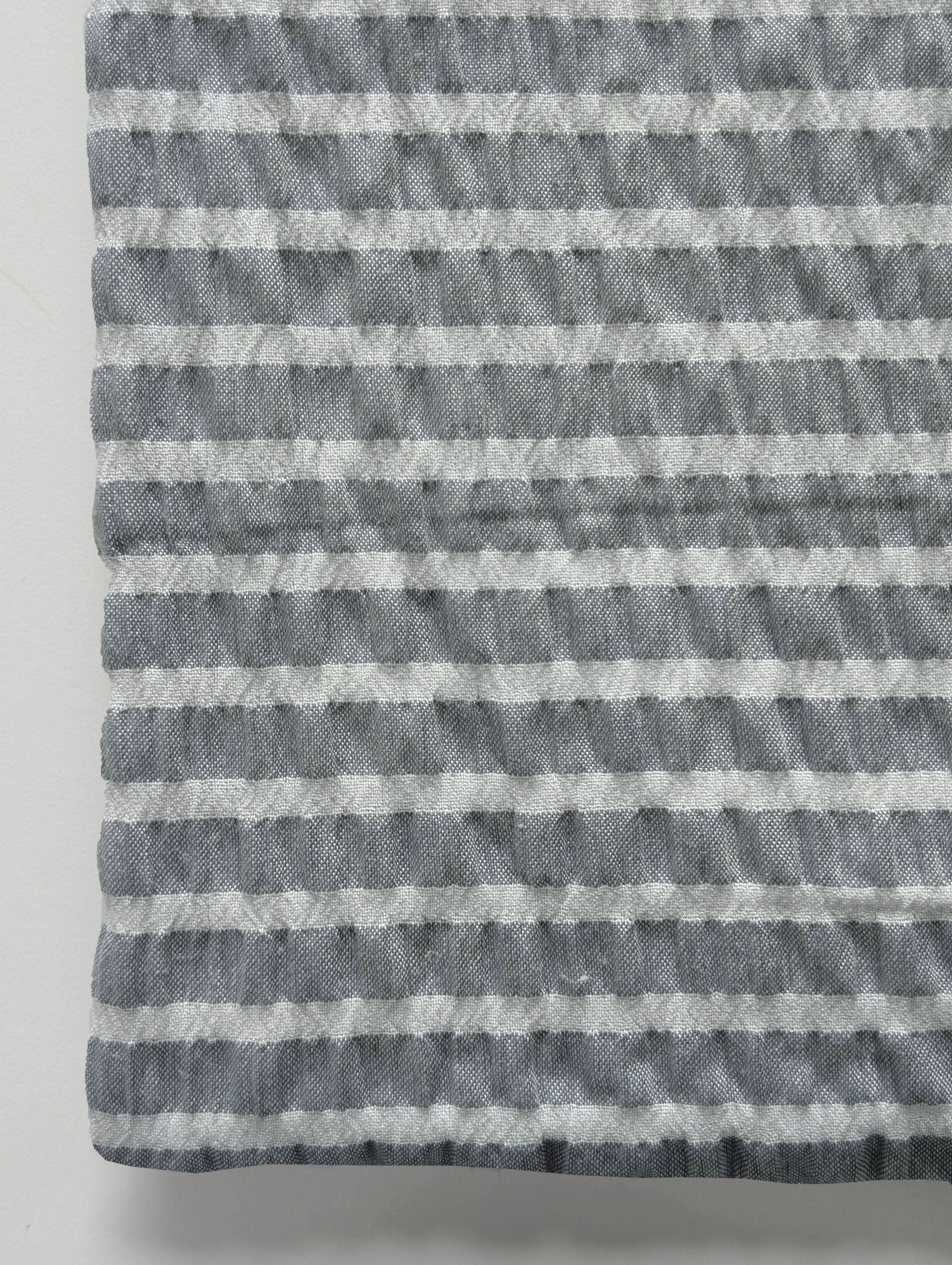 Grey Stripes Seersucker Blended Cotton Yarn Dyed Fabric 50"