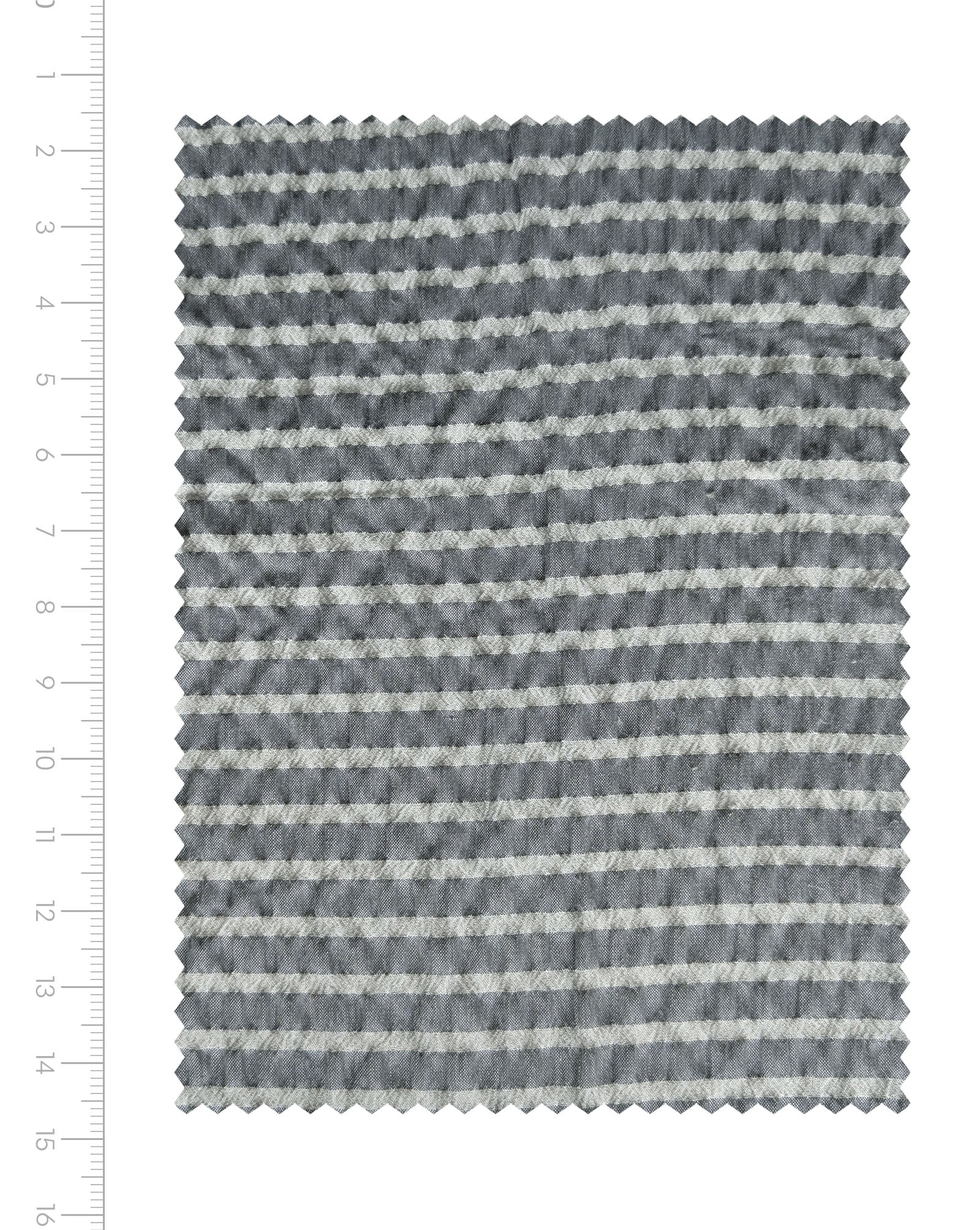 Grey Stripes Seersucker Blended Cotton Yarn Dyed Fabric 50"