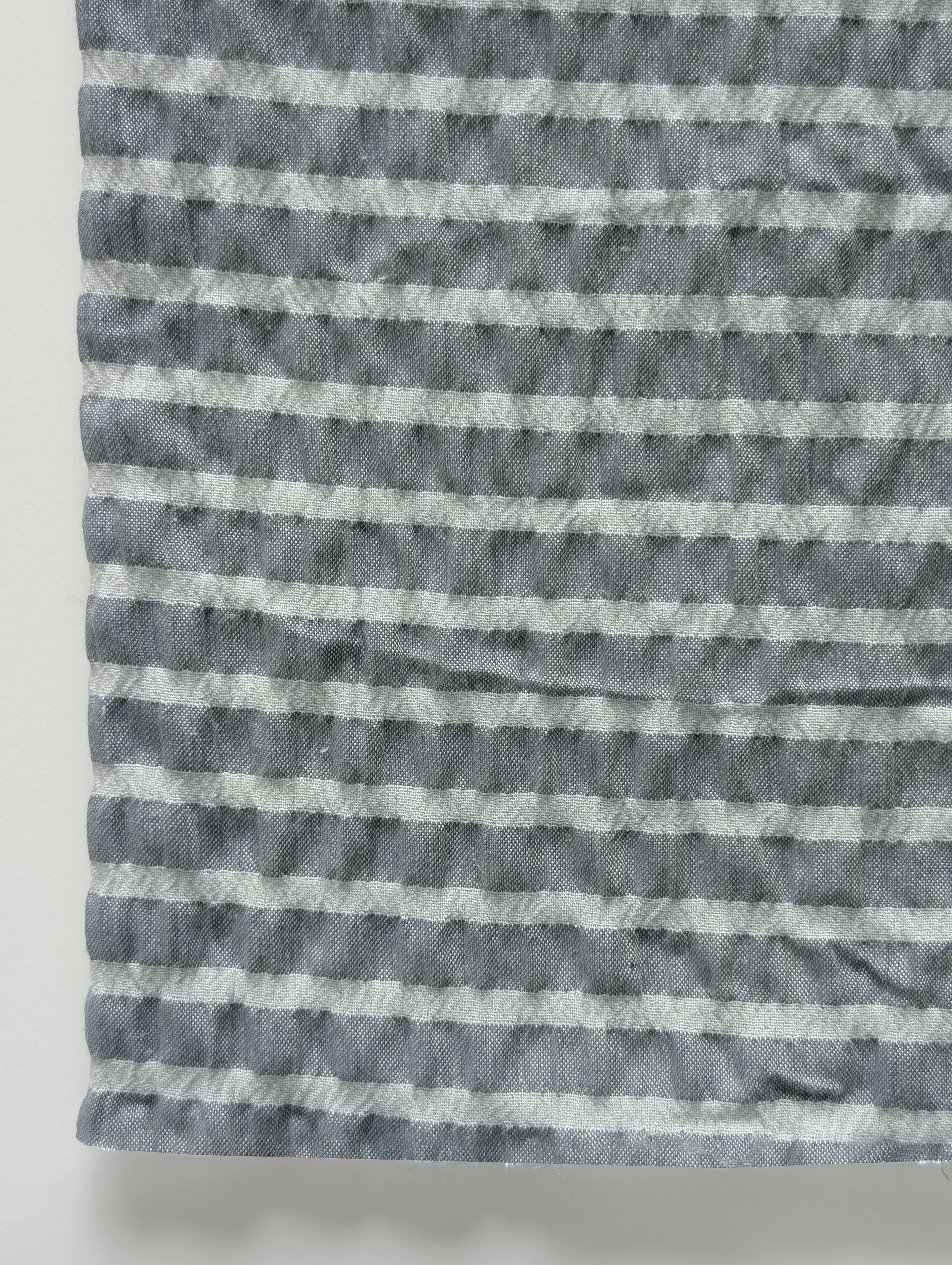 Grey Stripes Seersucker Blended Cotton Yarn Dyed Fabric 50"