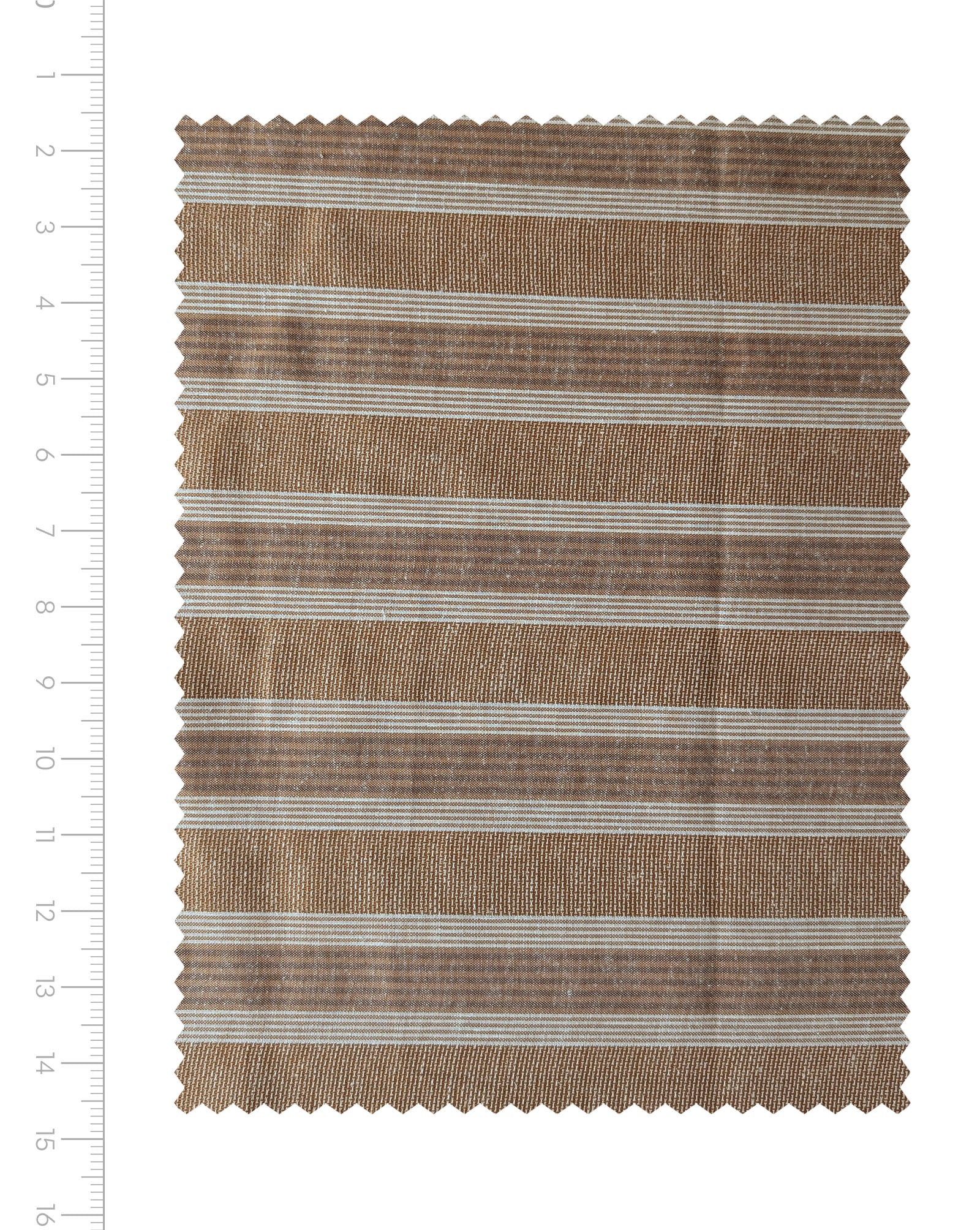 Brown Stripes Loom Textured Blended Cotton Yarn Dyed Fabric 58"