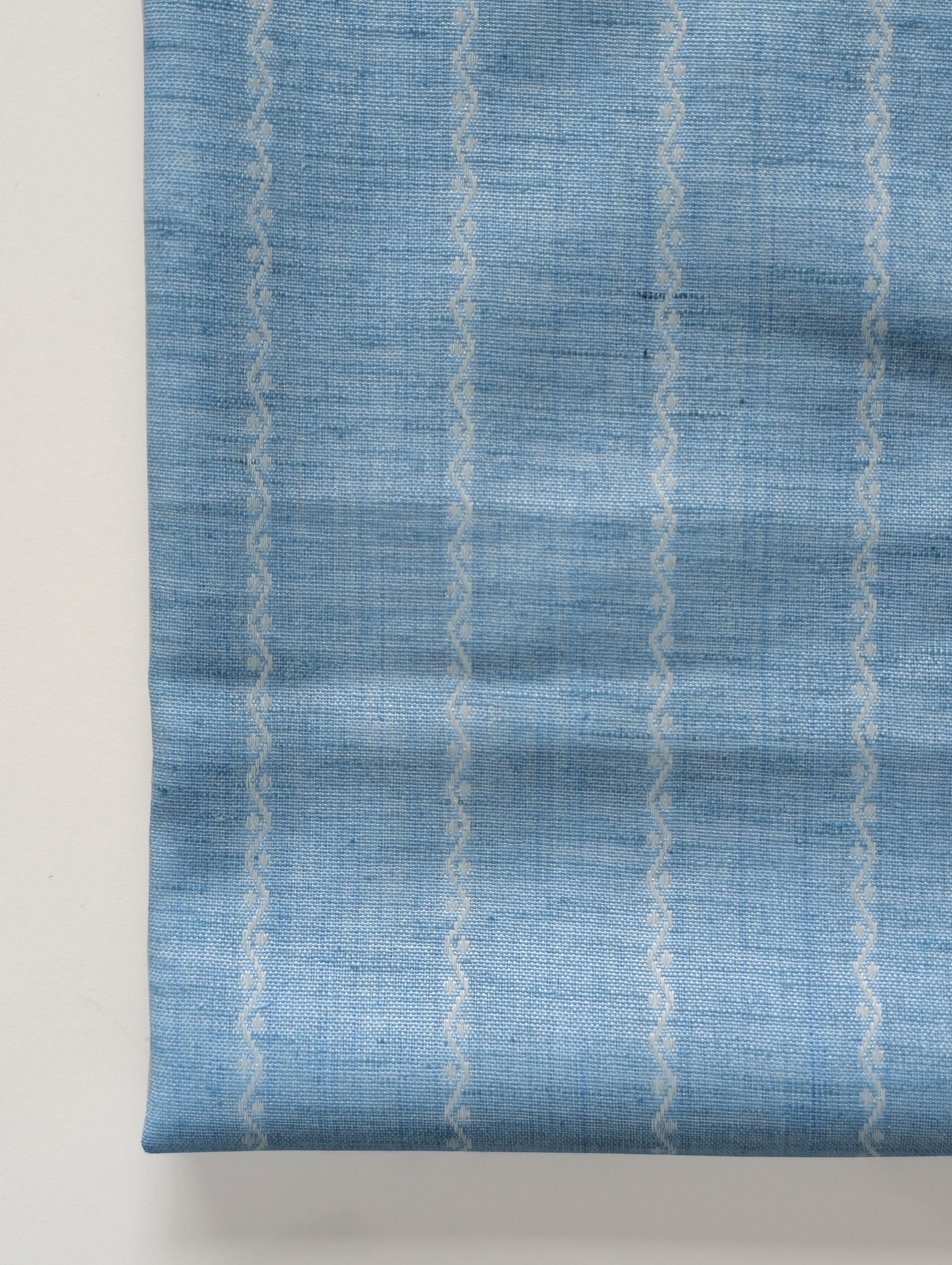 Light Blue Stripes Blended Cotton Jacquard Yarn Dyed Fabric