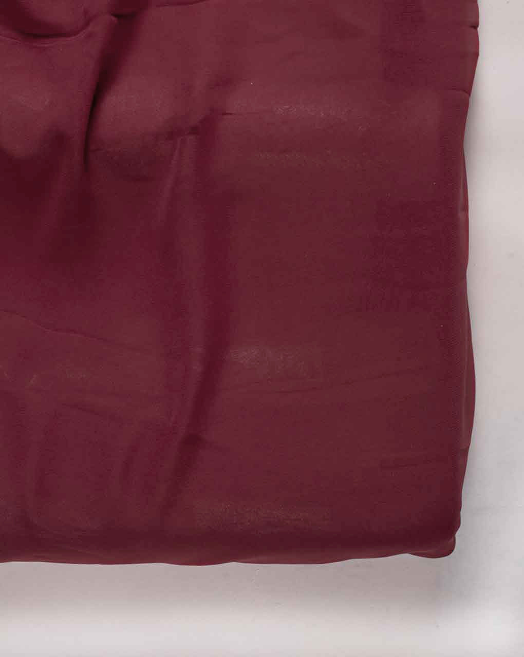 Maroon Poly Faux Georgette Mill Dyed Fabric - 7 kg