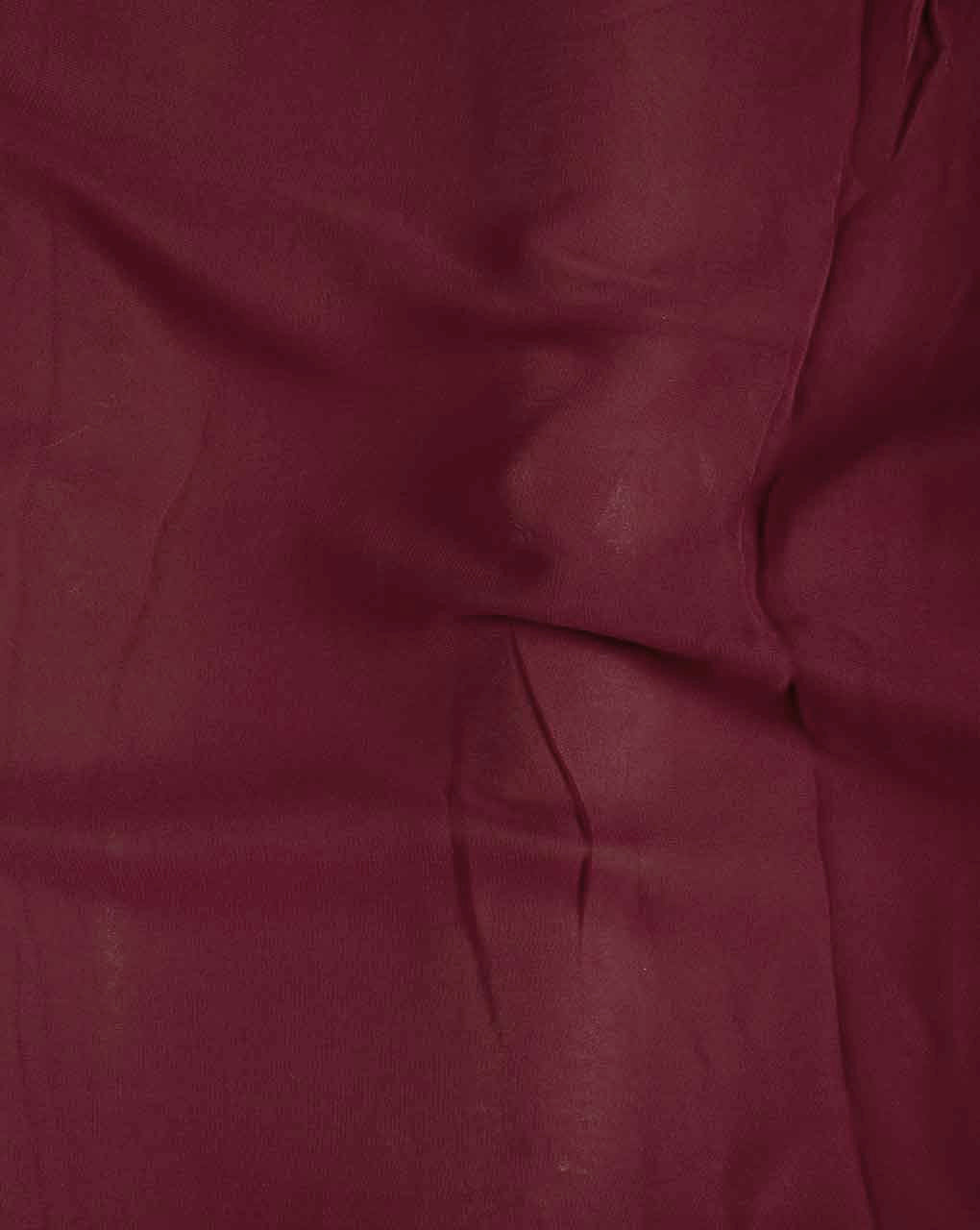 Maroon Poly Faux Georgette Mill Dyed Fabric - 7 kg