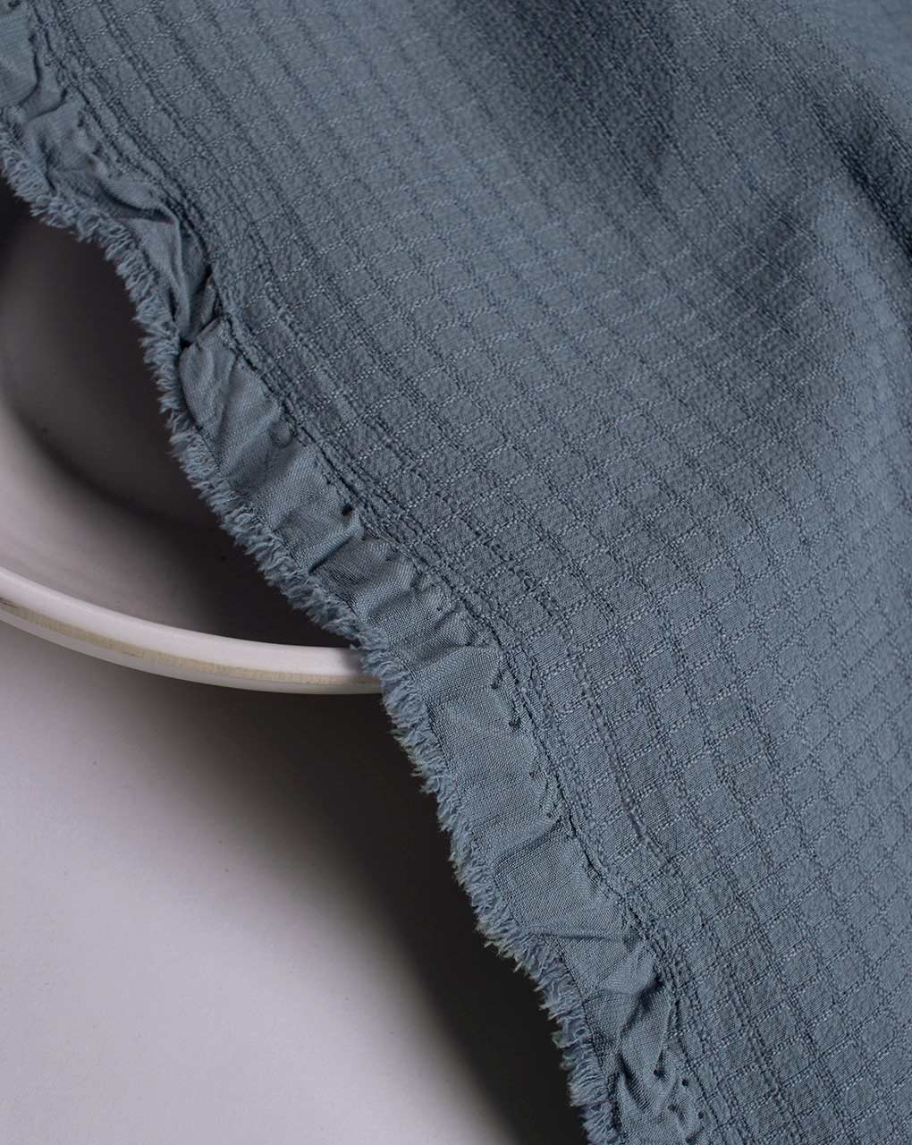 Grey Poly Waffle Mill Dyed Fabric 58" - 19 kg