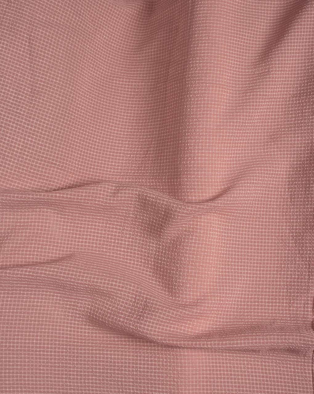 Salmon Poly Checks Dobby Mill Dyed Fabric 56" - 15 kg