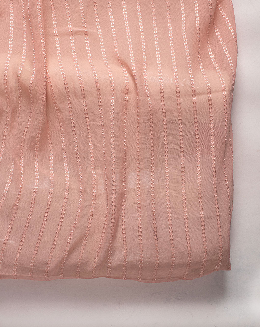Pink Poly Dobby Georgette Mill Dyed Fabric 46" - 9 kg