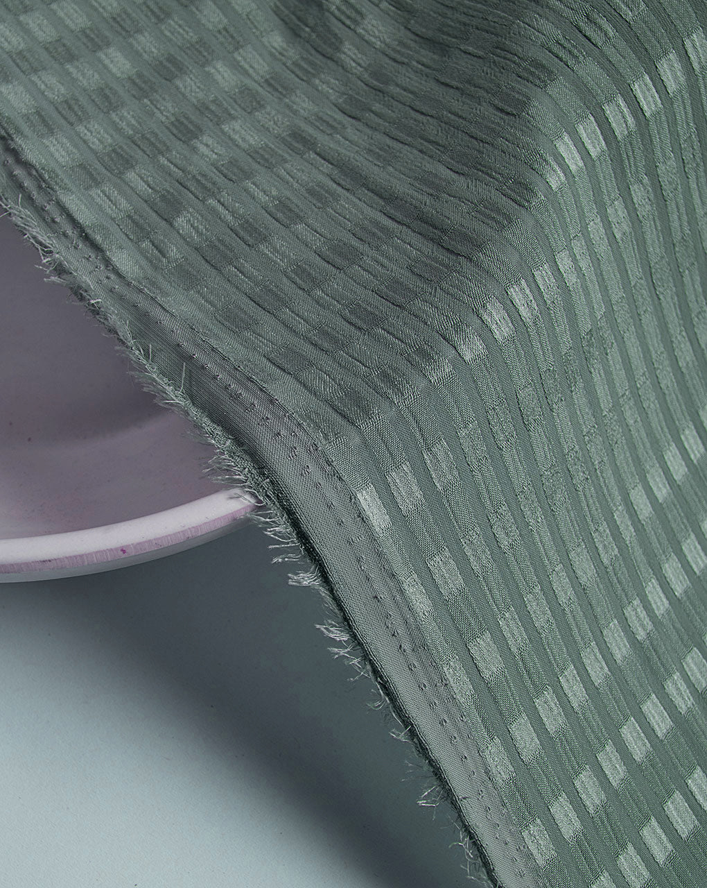 Grey Poly Checks Dobby Mill Dyed Fabric 50" - 15 kg