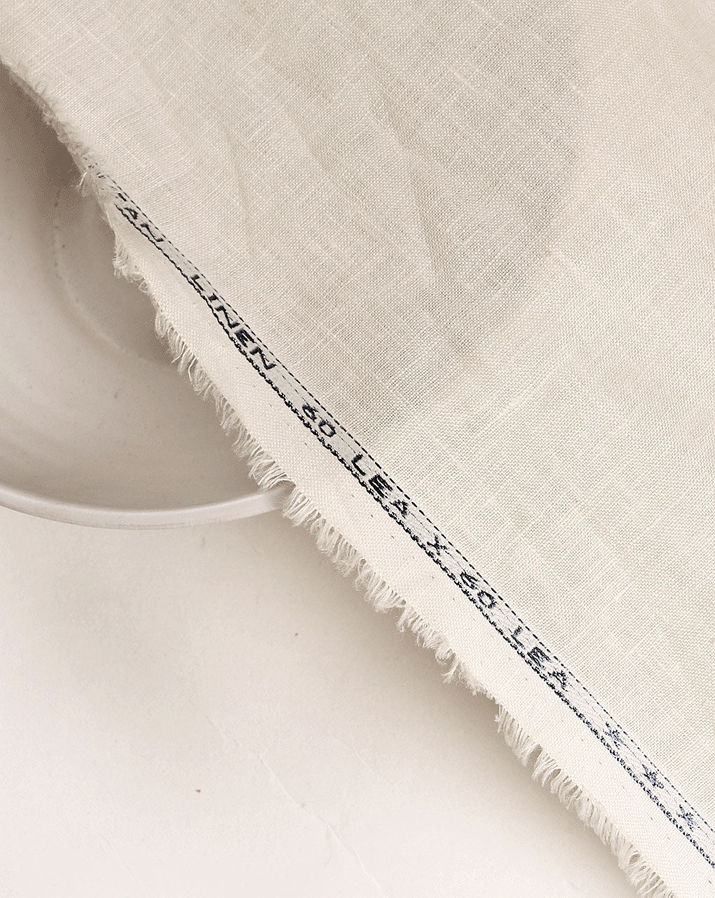Off-White Dyed 60 Lea Pure Linen Mill Dyed Fabric 58"